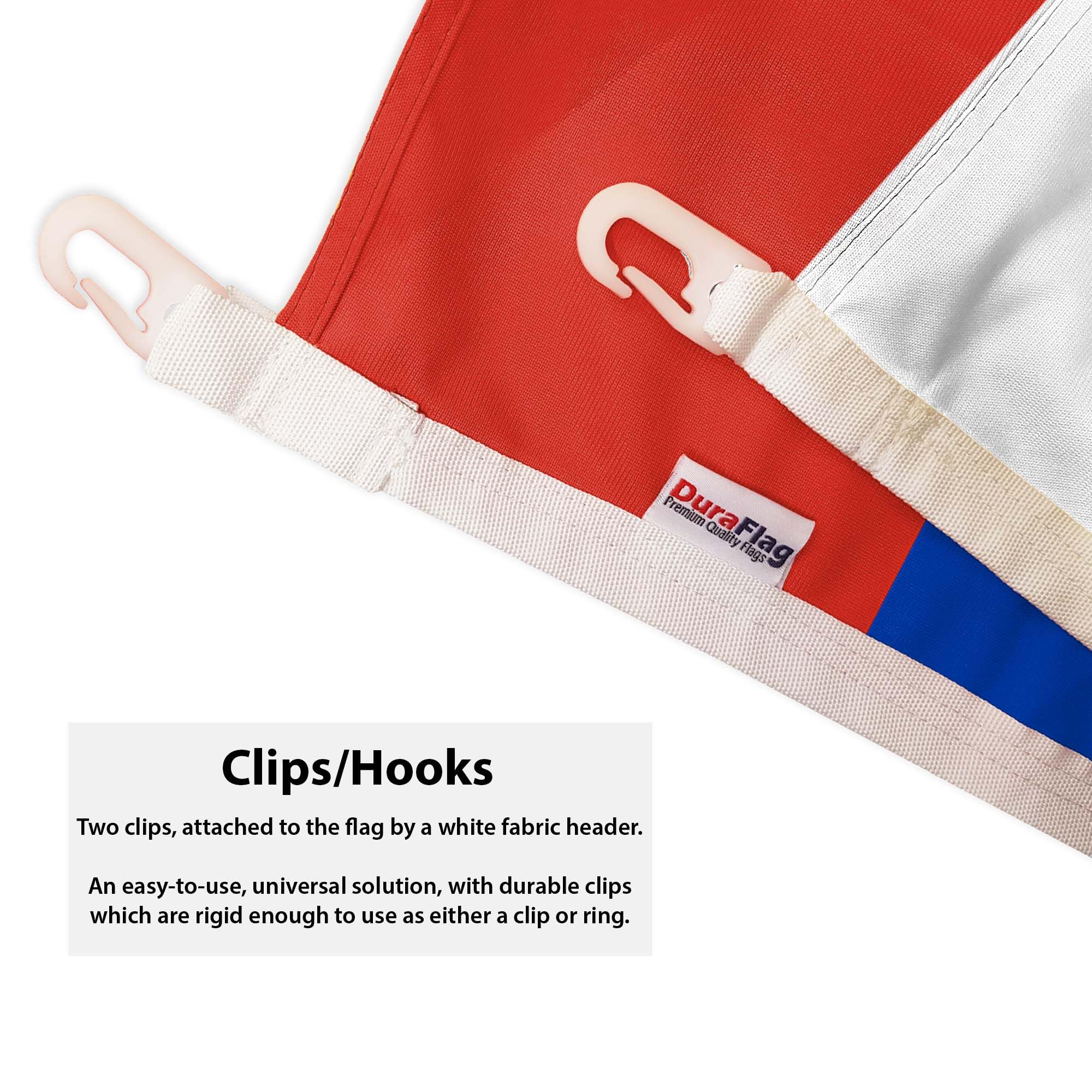 DuraFlag Russia Crest 5ft x 3ft with Clips/Hooks - Premium Quality 5x3 Russian Flags, 5ft x 3ft (150cm x 90cm) - Image 2