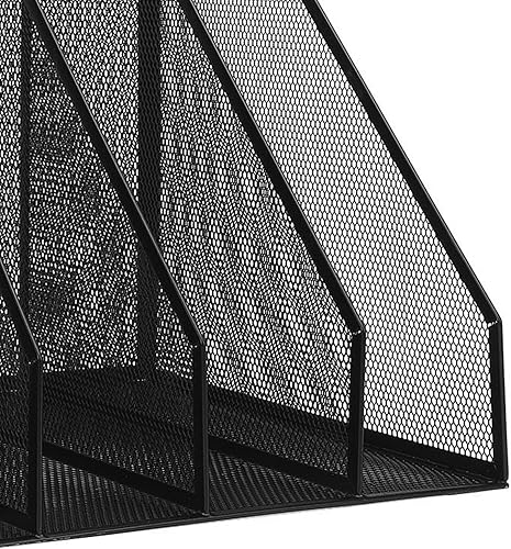 Miniatura 7 de Desk File Organizer Sturdy Iron Mesh 5 Section Vertical File Folder Document Holder for Office Workspace Desktop Organization