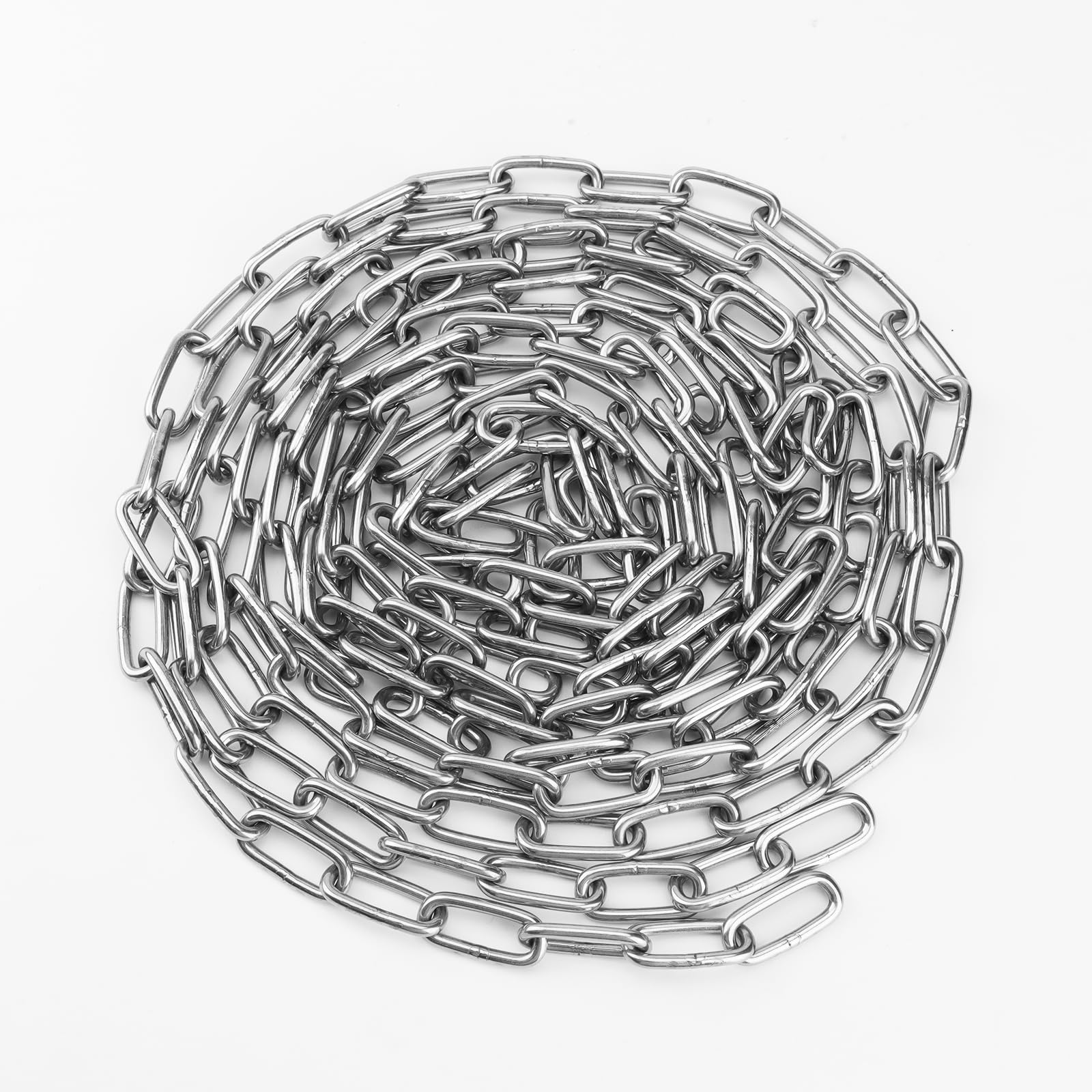 5m x 4mm Chaîne en acier inoxydable - Chaîne en acier inoxydable de 5m x 4mm - Chaîne à maillons en acier inoxydable - Chaîne en acier ronde - Chaîne soudée pour chaînes de balançoire, chaîne