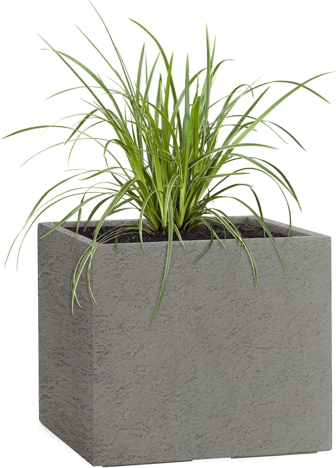 Pflanzwerk® Pflanzkübel Fiberglas Cube Lava Grau 38x44x44cm XXL