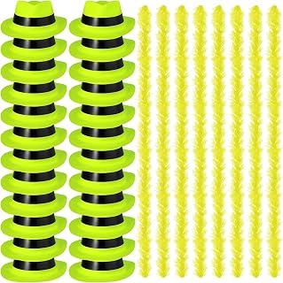 JaGely 48 Pieces Neon Party Supplies 24 Neon Gangster Hats 24 Pcs Feather Boas for Halloween Glow Party Hora Loca 80's(Yellow,Plastic)