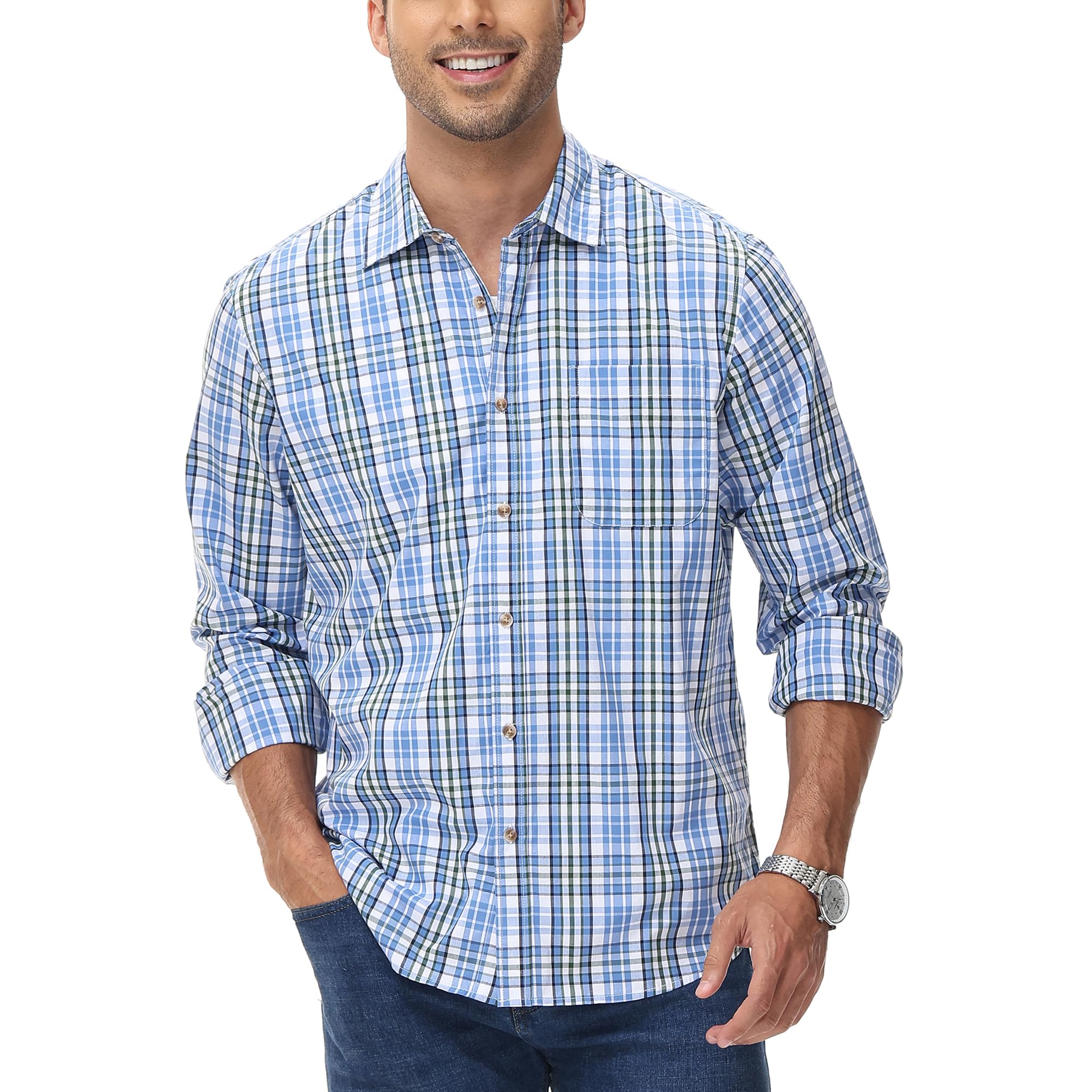 Camicia a maniche lunghe di pile leggero con bottoni