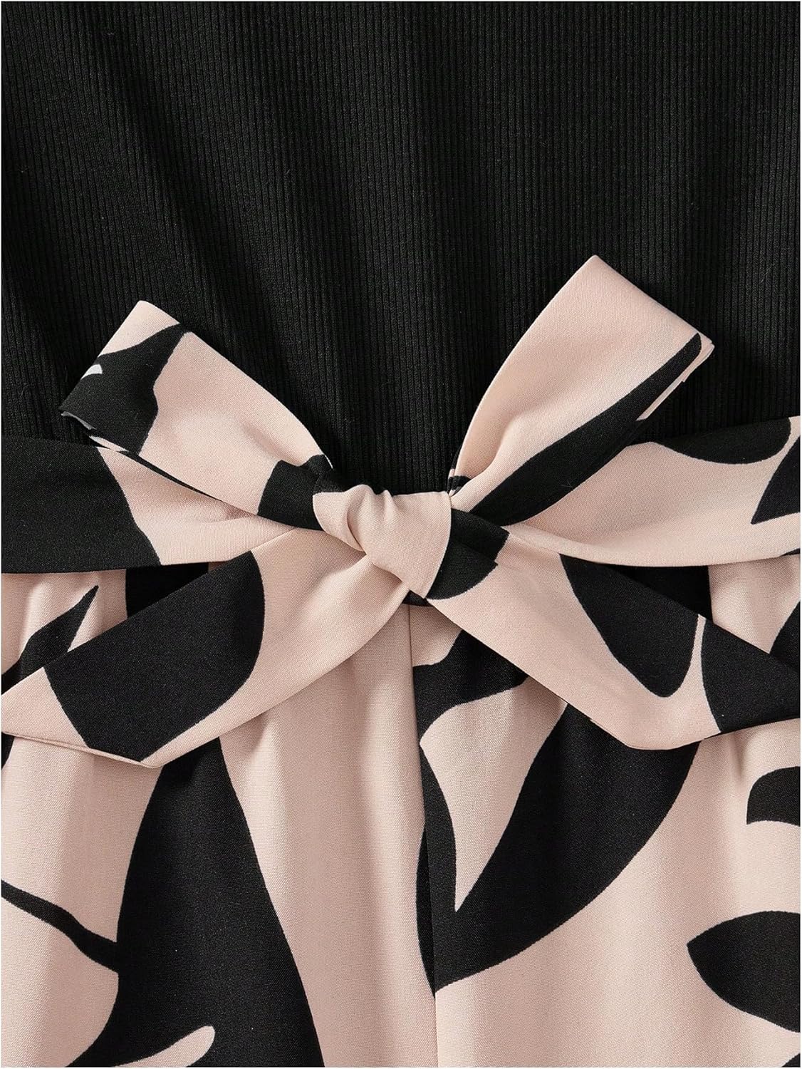 OYOANGLE Girl's Graphic Short Puff Sleeve Belted Wide Leg Long Pants Jumpsuit Summer Outfits - Image 5