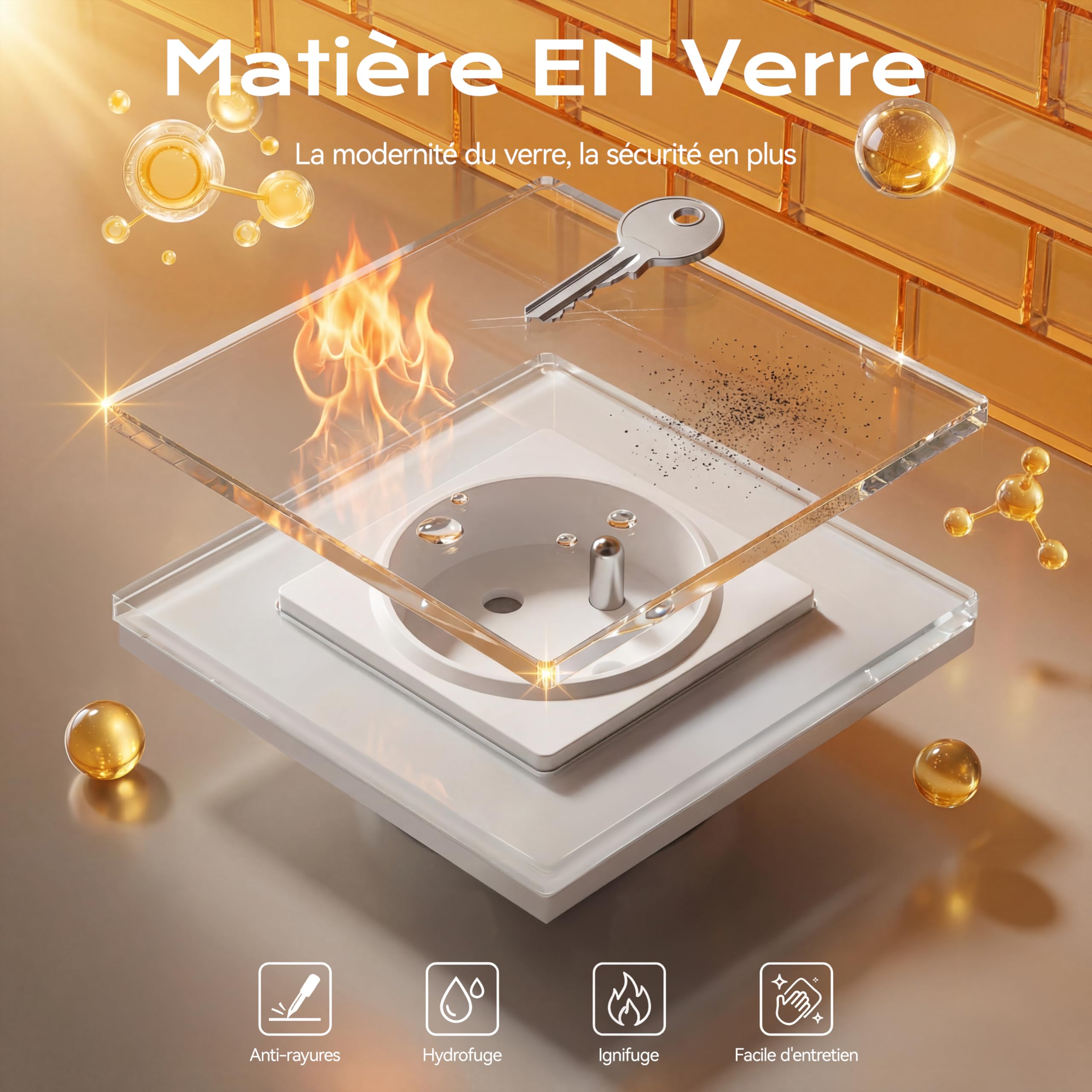 BSEED Prise Murale USB C 2 Paquets, Multiprise avec USB 2.1A 16A 240V 86mm Blanc