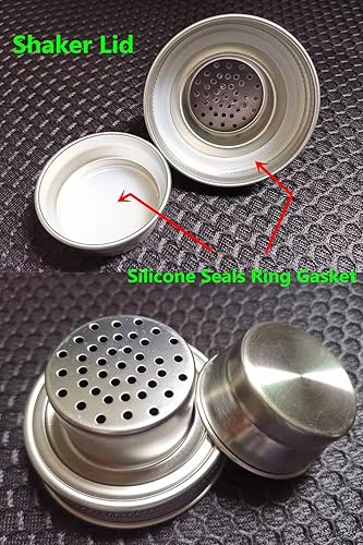 Miniatura 4 de Mason Jar - Tapas para coctelera de boca regular, acero inoxidable 316, tapas de brotes de boca ancha, tapa de malla para brotes de ensalada, kit de