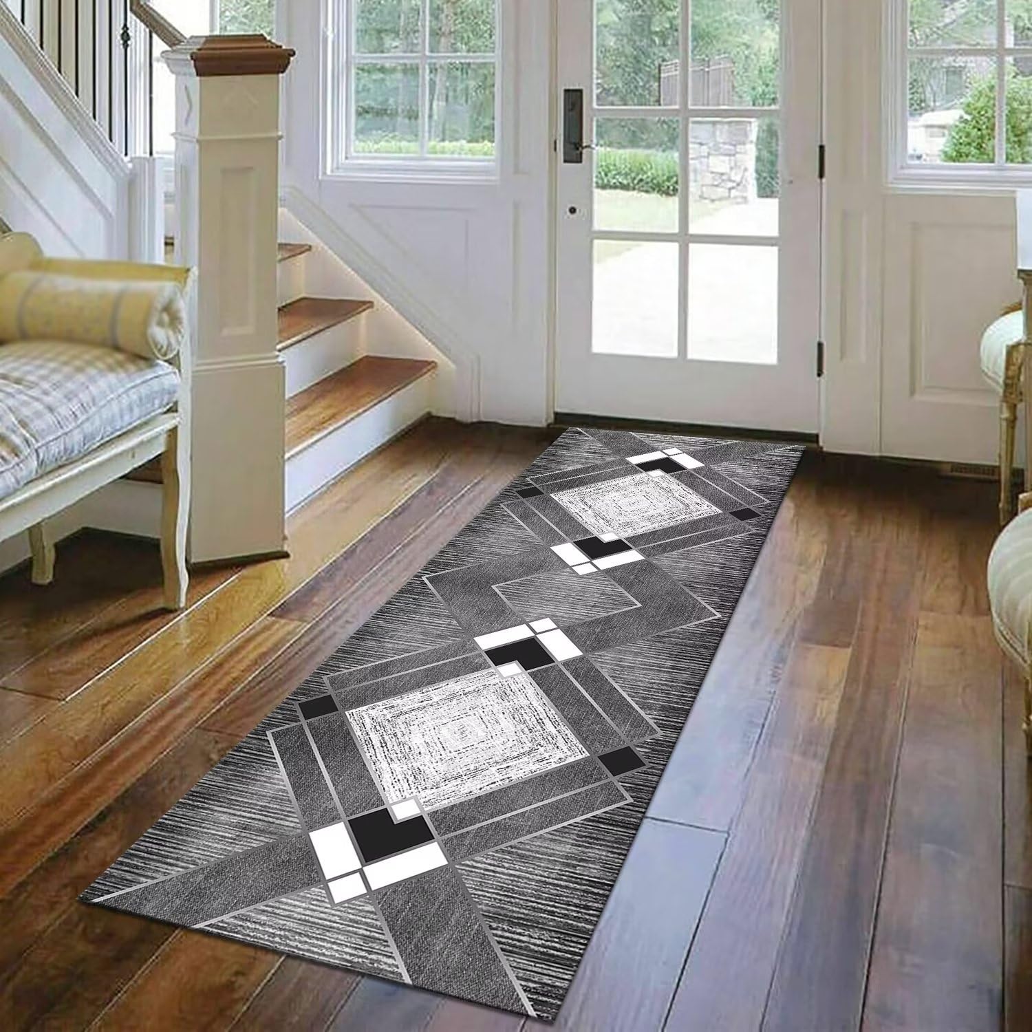 Tappeto Runner Cucina Lungo 3 Metri - Passatoia Antiscivolo Lavabile In Microfibra, Moderno Astratto 120x300cm, Per Corridoio E Ingresso - 5
