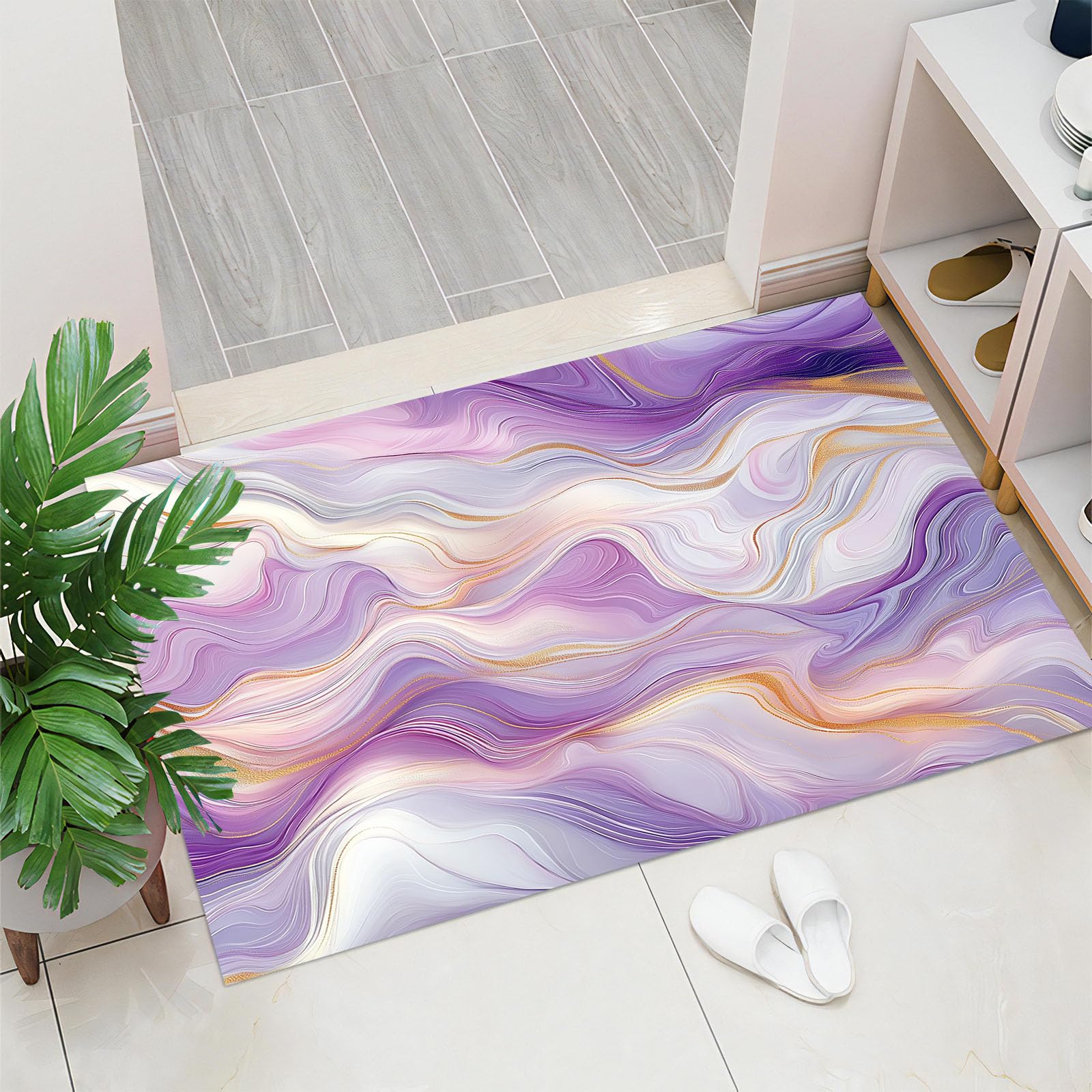 Tapis d'entrée 80x120cm résistant au motif dégradé d'art moderne