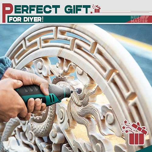 Miniatura 7 de NEU MASTER Kit de herramientas rotativas de 180 W, herramientas rotativas eléctricas con cable con 160 accesorios y 6 velocidades variables, juego