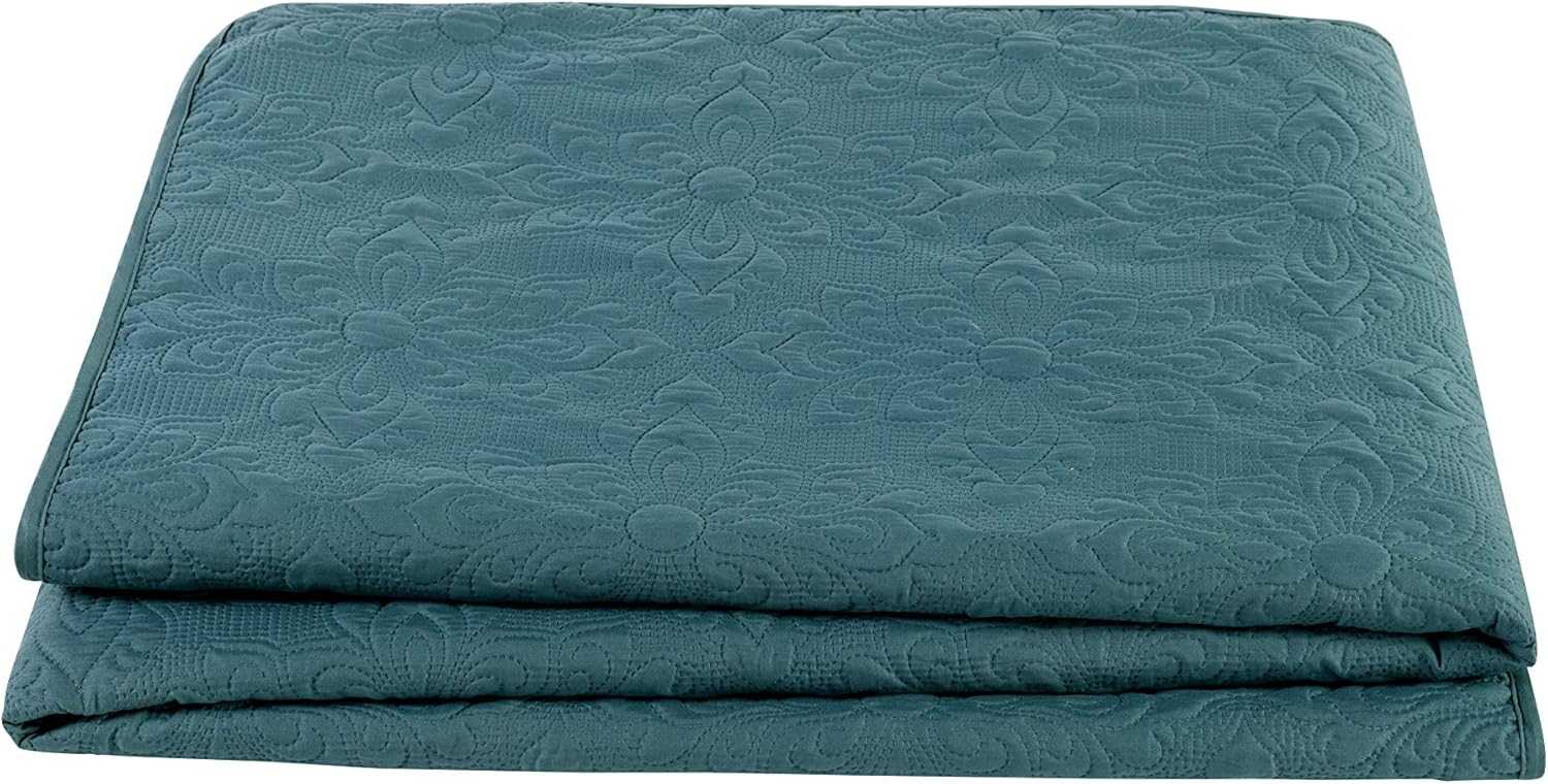 VCNY Home Quilt for King Size Bed - 3-Piece Bed Set, Lightweight Comforter Set Alternative, Bedspread Coverlet and Shams (Caroline, Sage Bedding)