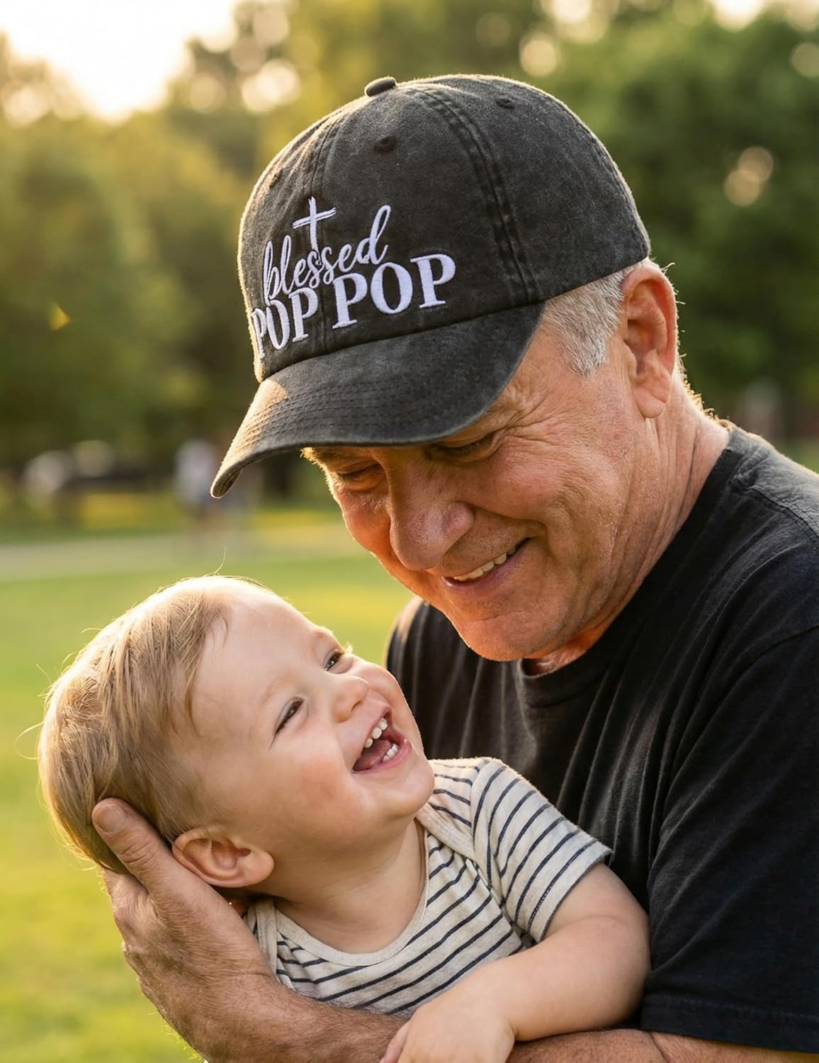 InnoBeta Blessed Pop Pop Gifts Hat for Grandpa, Poppop Gifts for Fathers Day, Christmas, Birthday, Adjustable Embroidered Baseball Cap - Image 3