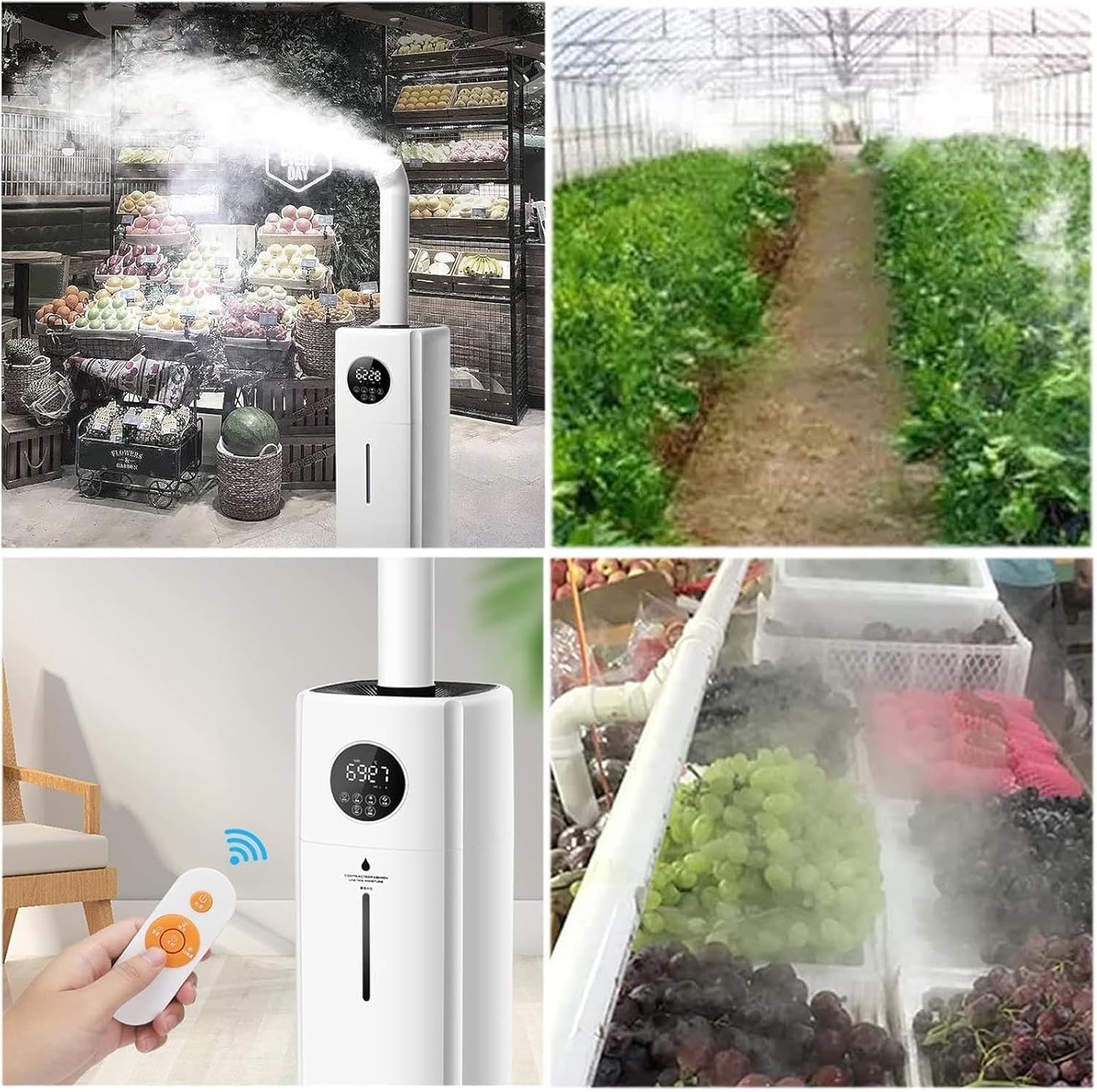 Humidificador Industrial portátil con depósito de Gran Capacidad de 21 litros y caudal de Niebla de 2000 ml/h, Ideal para supermercados y Grandes invernaderos.