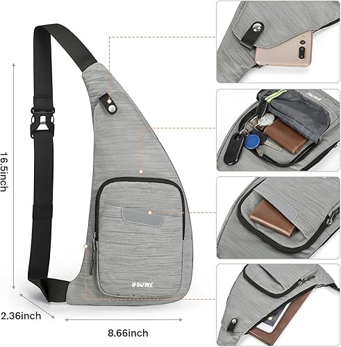 Miniatura 7 de G4Free Sling Bag RFID Blocking Sling Backpack+Lightweight Sling Crossbody Bag