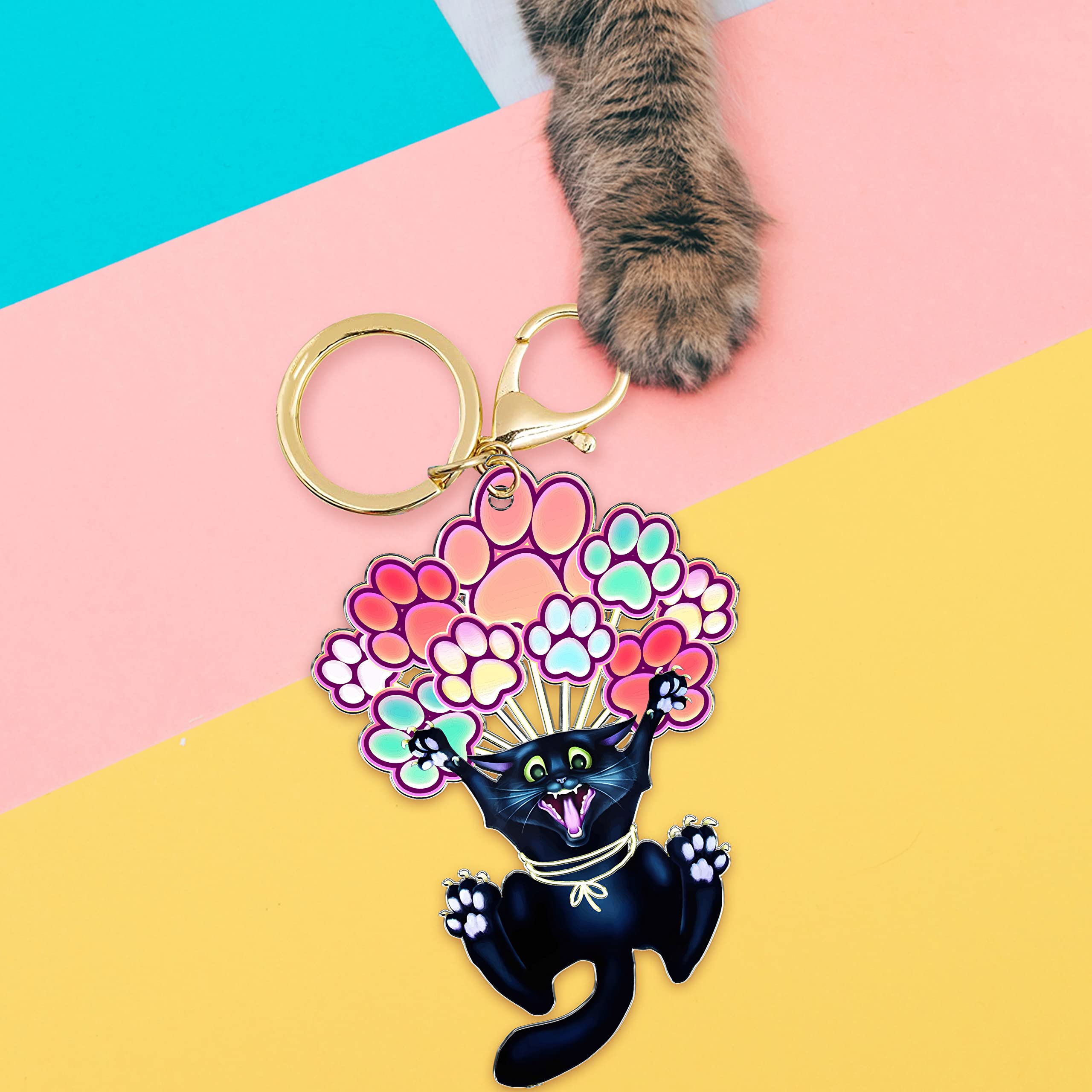 DongNaiWin Porte-clés En Métal Avec Chat Noir Amusant Et Mignon Pour Homme Et Femme, Breloque De Sac Amusante Pour Femme, Black Cat What