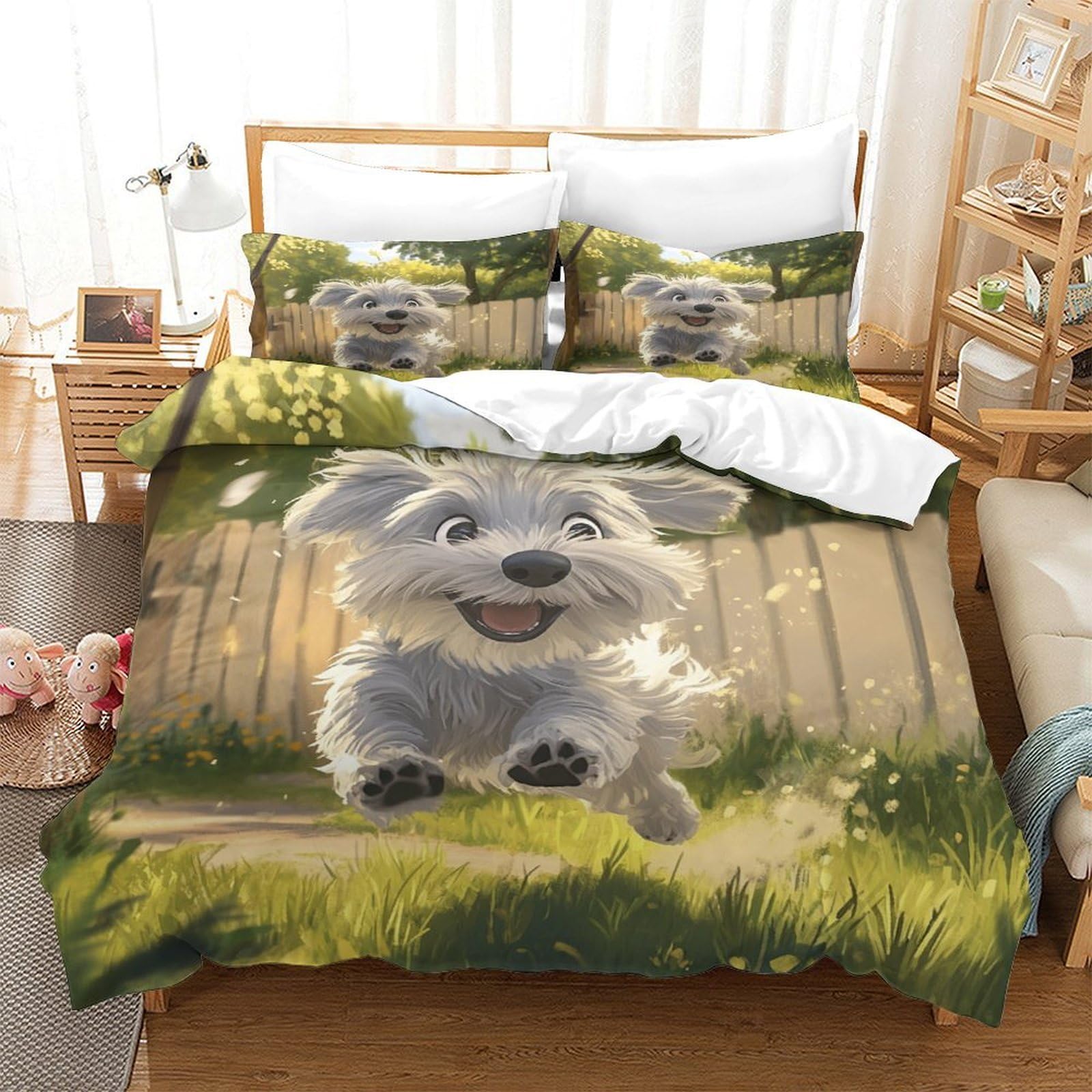 Housse de couette crâne 3D lit simple 135x200 parure de lit microfibre fermeture éclair taie