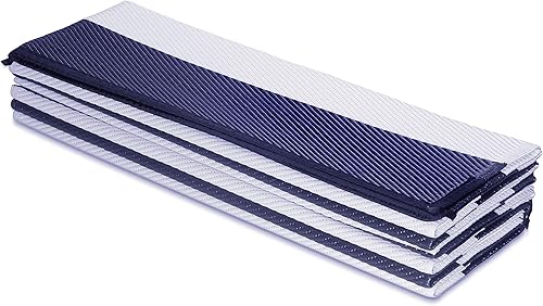 Miniatura 7 de FH Home - Alfombra para exteriores, impermeable, resistente a la decoloración, reversible, plástico reciclado de alta calidad, acabado a rayas, para