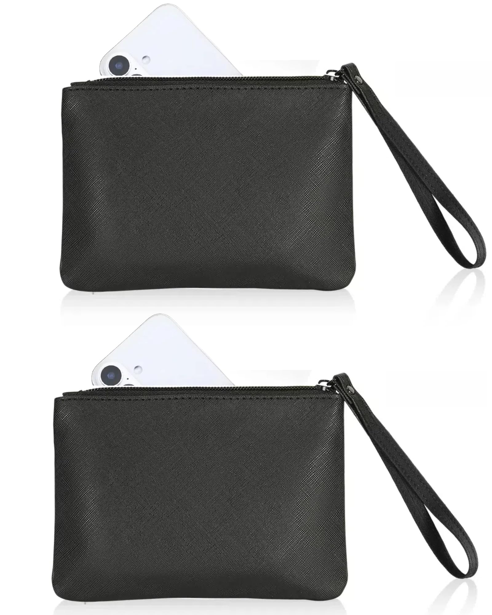 2 Pack Small Zipper Pouch Mini Makeup Bag for Purse Lipstick Cosmetic Travel Make Up Organizer for Women Essentials Feminine Products, Car Change Coin