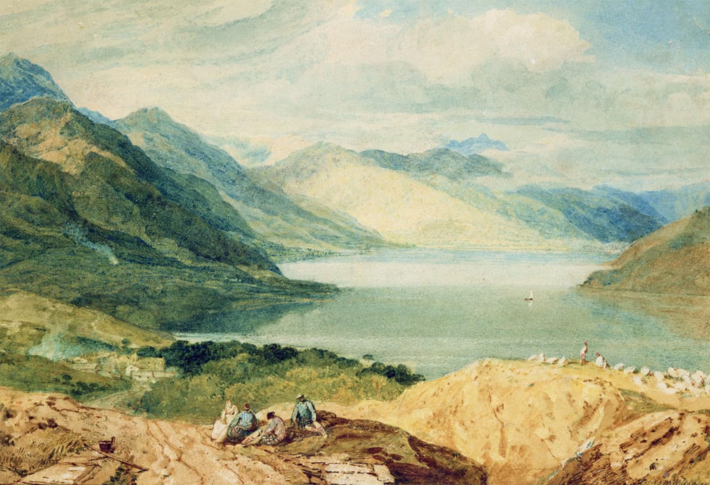 SERENDIPITP Vintage Wall Art Canvas Nordic Poster Canvas Print Picture Loch Lomond on canvas by Mallord William Turner Wall Art Poster for Home Decor 60x90cm