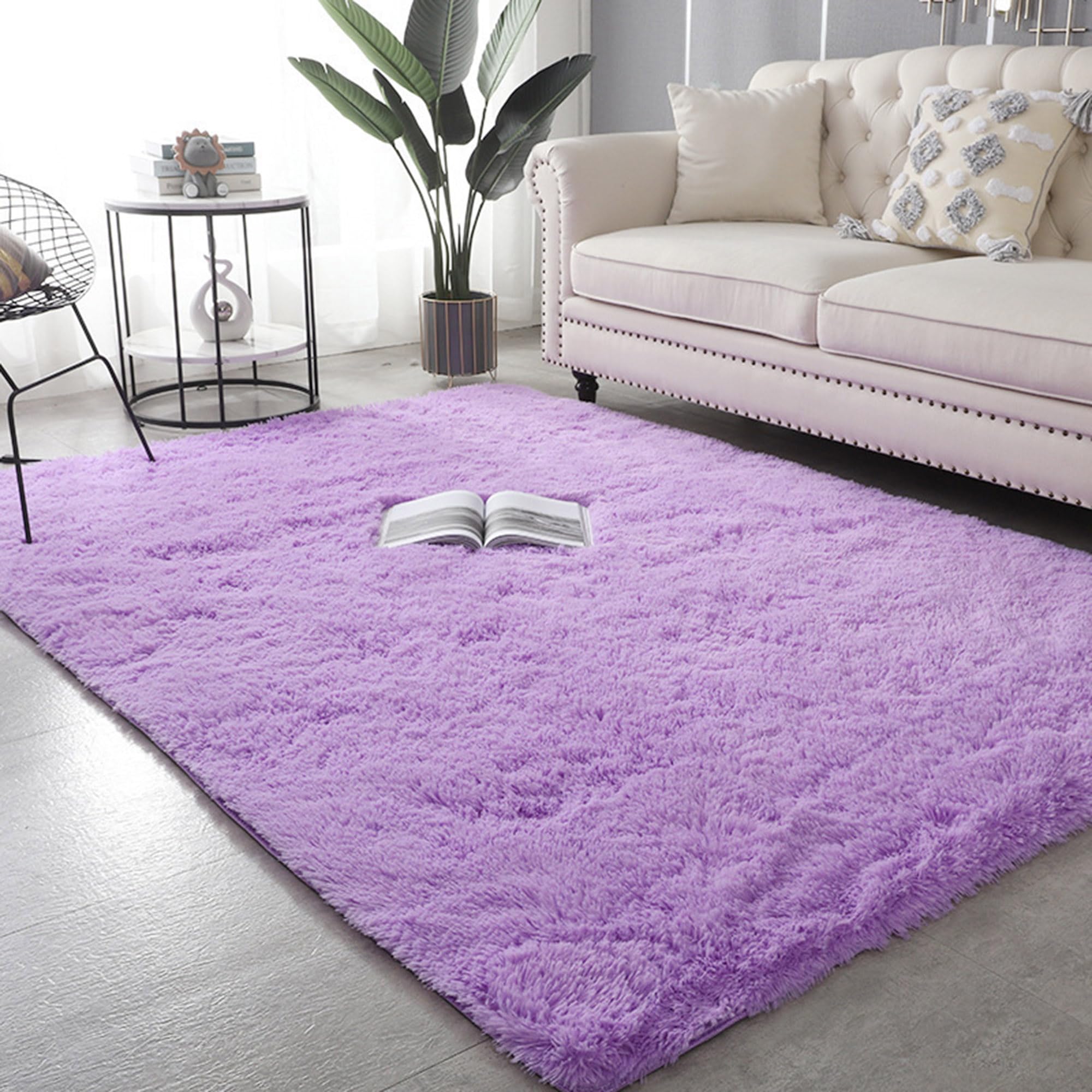 Grand tapis de sol violet 180x270 cm lavable et antidérapant pour chambre