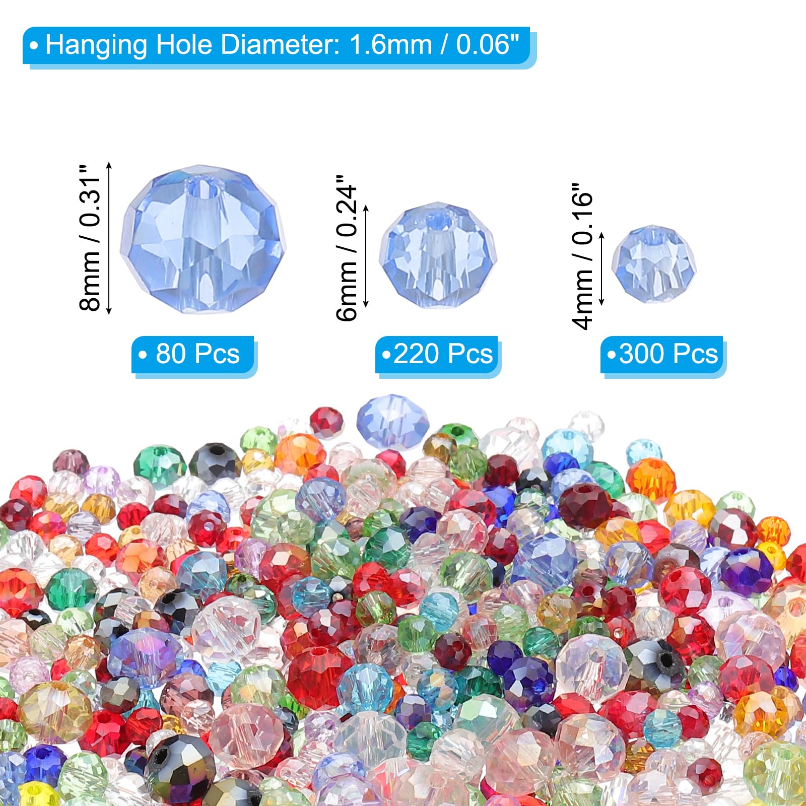 PATIKIL Rondelle Crystal Beads - Image 2
