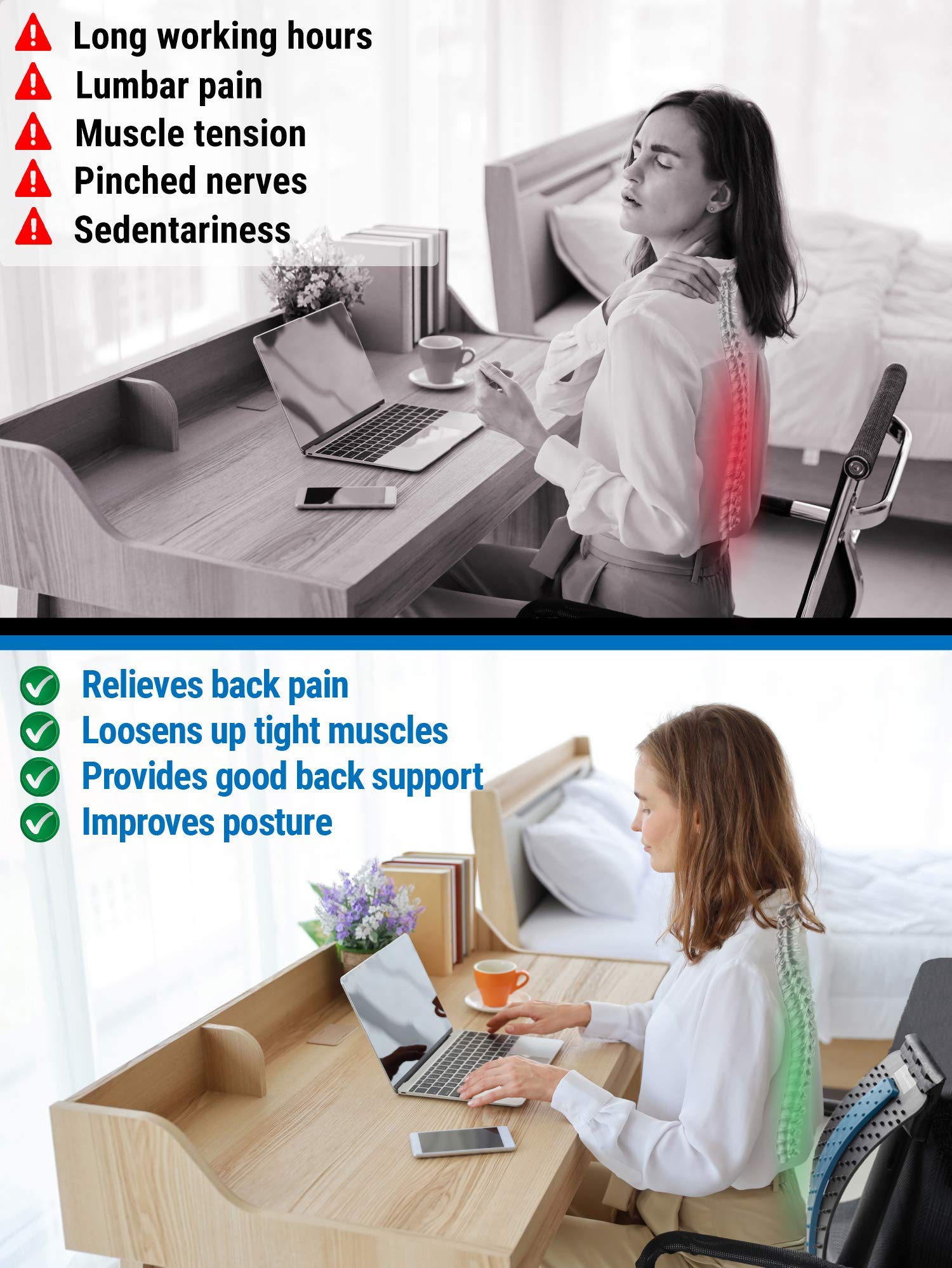 Spine Deck Back Stretcher for Lower Back Pain Relief, MultiLevel Spine Stretcher Device for