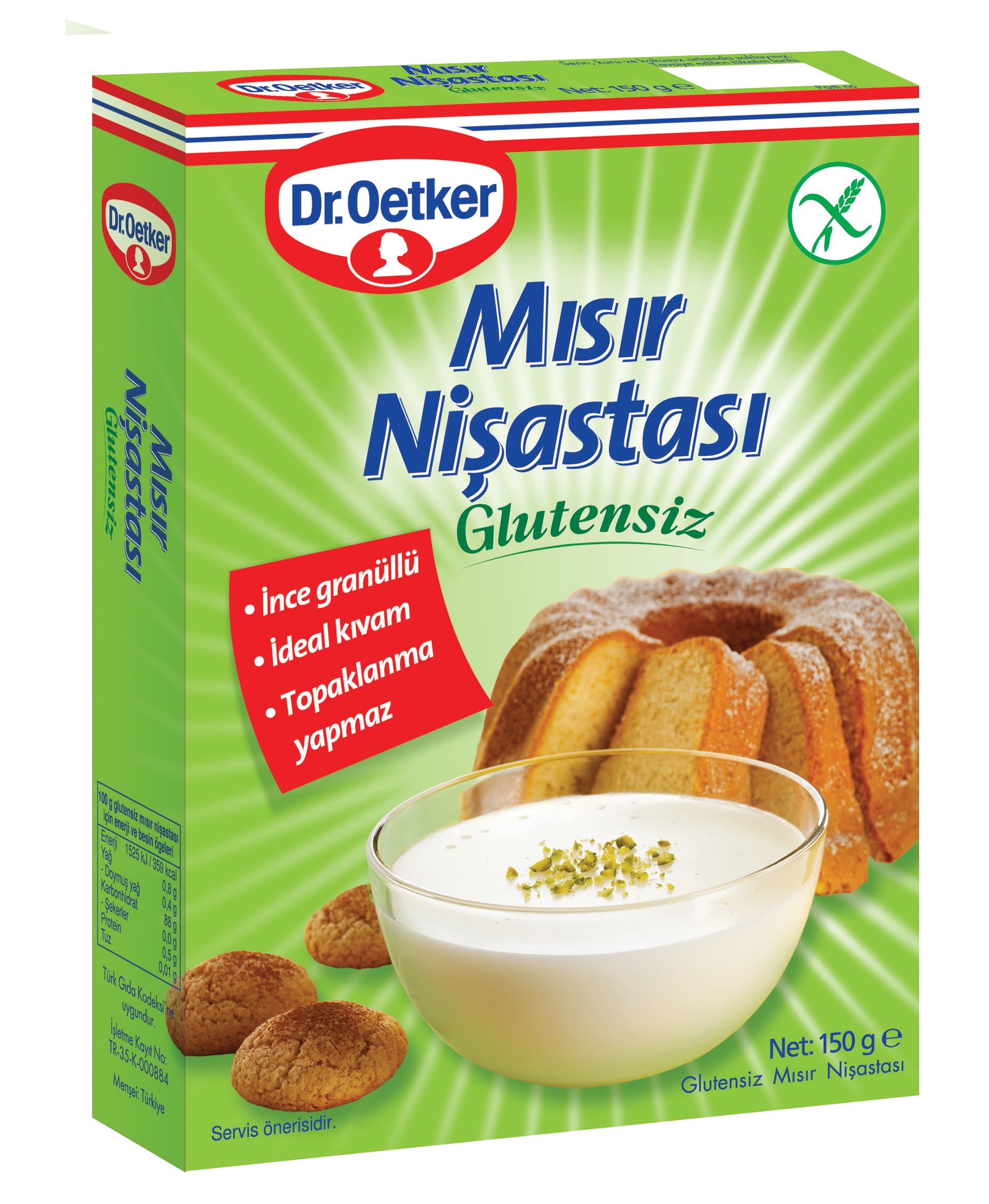 Dr. Oetker Glutensiz Mısır Nişastası 150 Gr