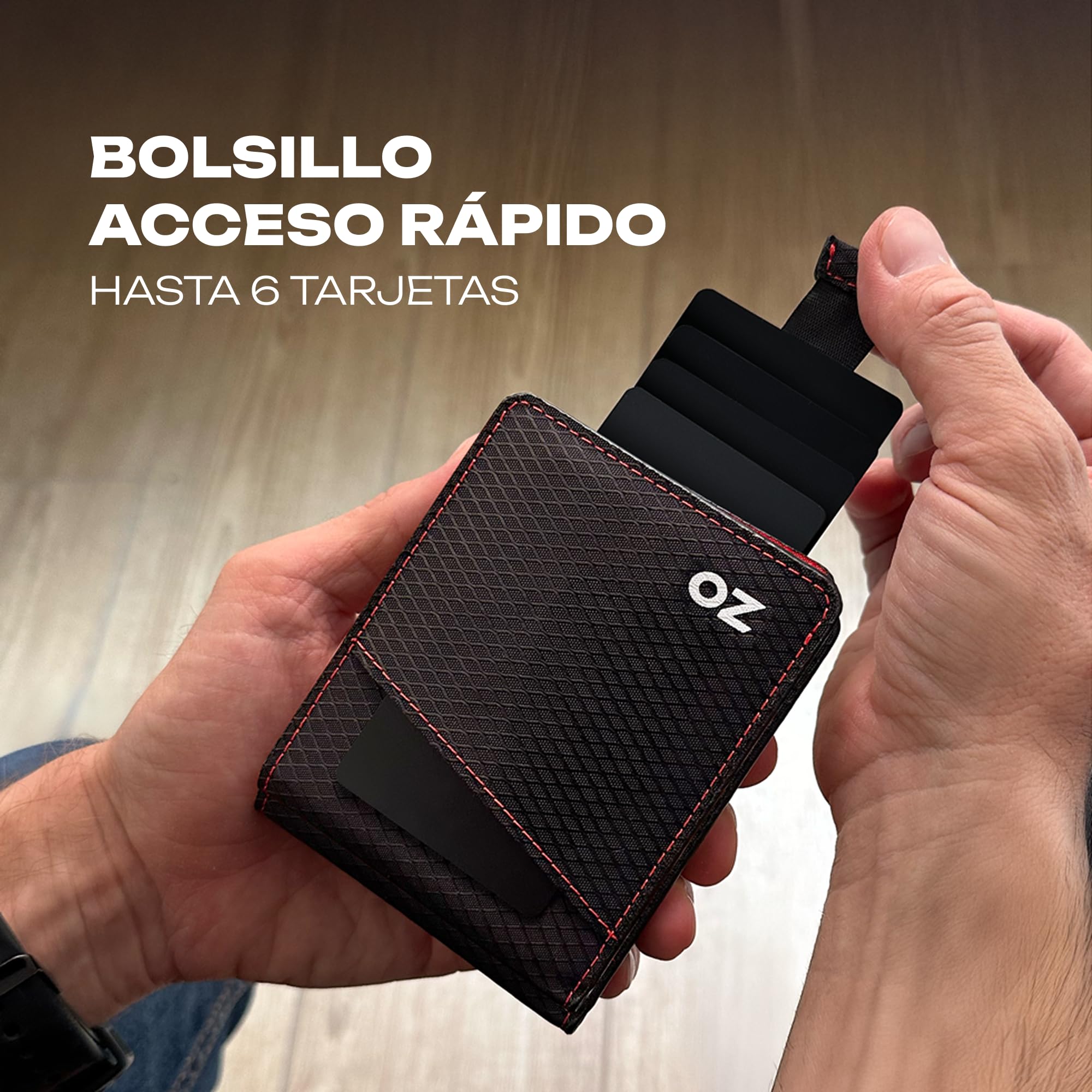 Carteras para Hombre con Monedero y Tarjetero Delgada Capacidad hasta 12 Tarjetas con Bloqueo RFID – No Hace Bulto, Billetera para Hombre Slim con Bolsillo para Billetes y Monedas y Caja de Regalo — view 7
