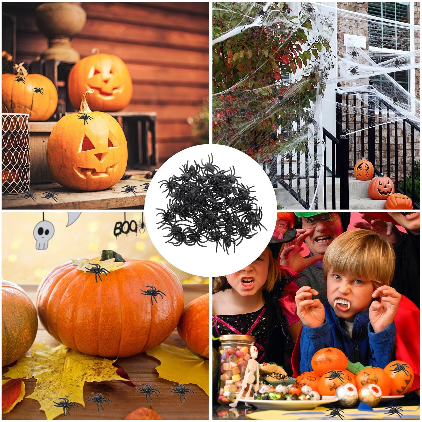 GALPADA 300 Pezzi Ragno Finto Nero in Plastica, Decorazione Halloween