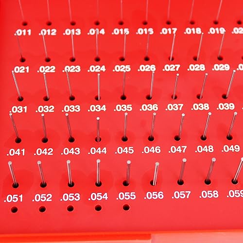 Miniatura 11 de HFS (R) Juego de medidores de pasador de acero Minus M3 con estuche de plástico para carpinteros y mejoras para el hogar 0.501-0.625" 125pcs