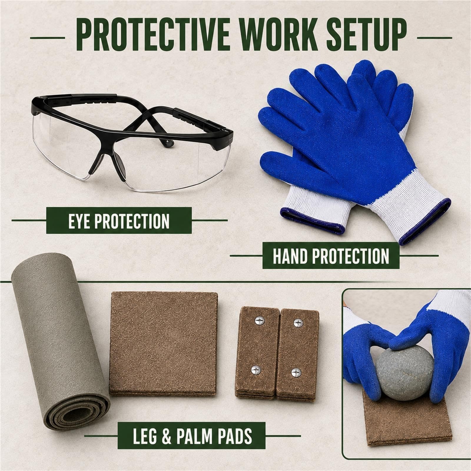 Kit de talla de sílex con percutores de cobre y retocadores para artesanos