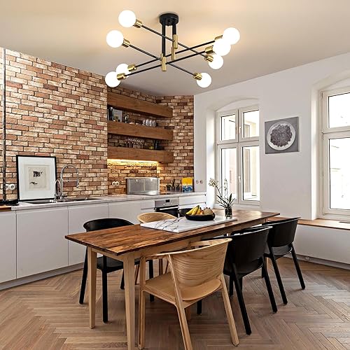 Miniatura 9 de Sputnik Candelabro de mediados de siglo moderno E26 LED colgante de iluminación Edison 468 luces lámpara de techo lámpara de luz negra para sala de