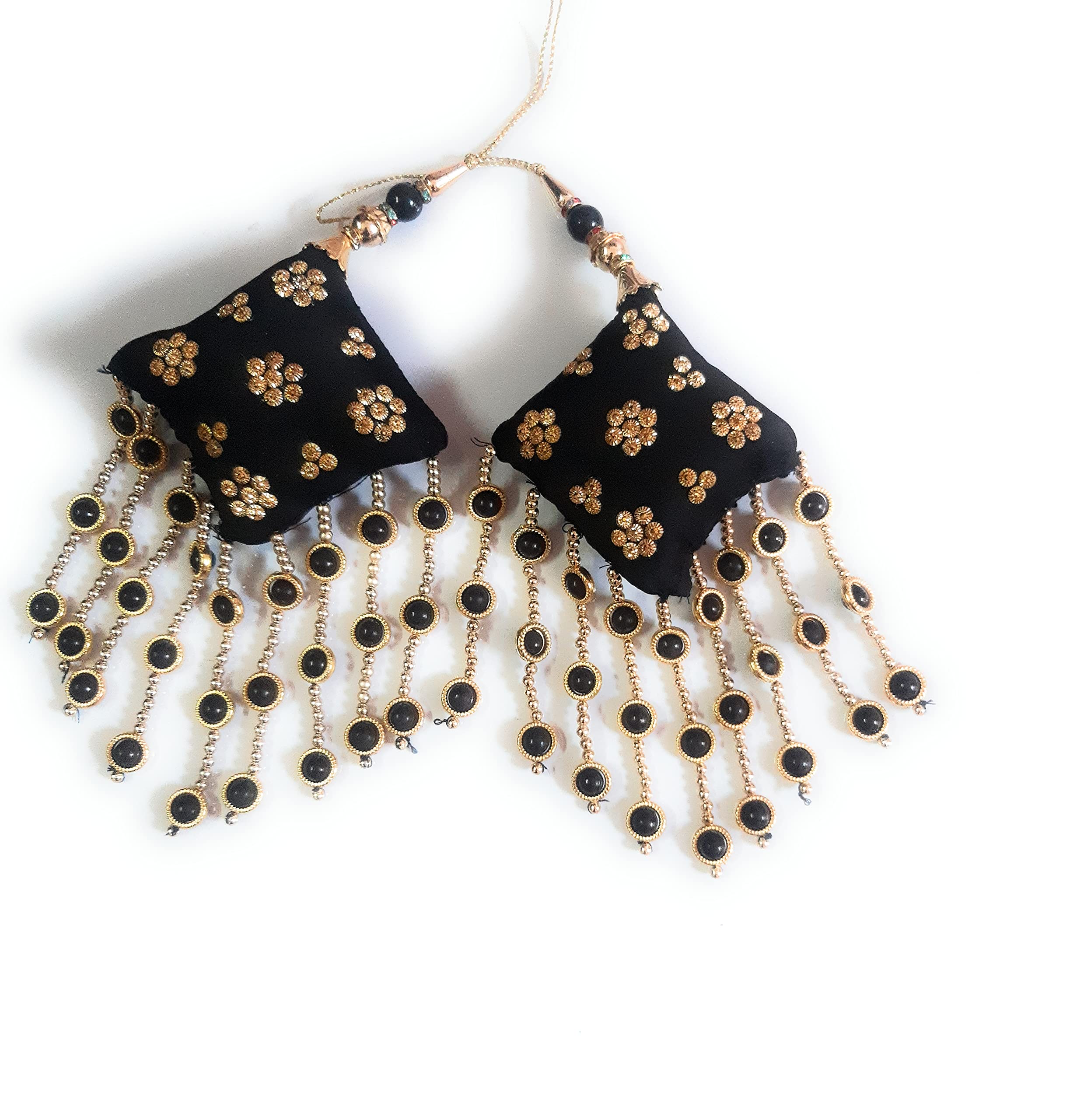 Libas Fashion Hand Made latkan Bridal lehanga Tassels Fancy dulhan latkan (Black)-picture-20