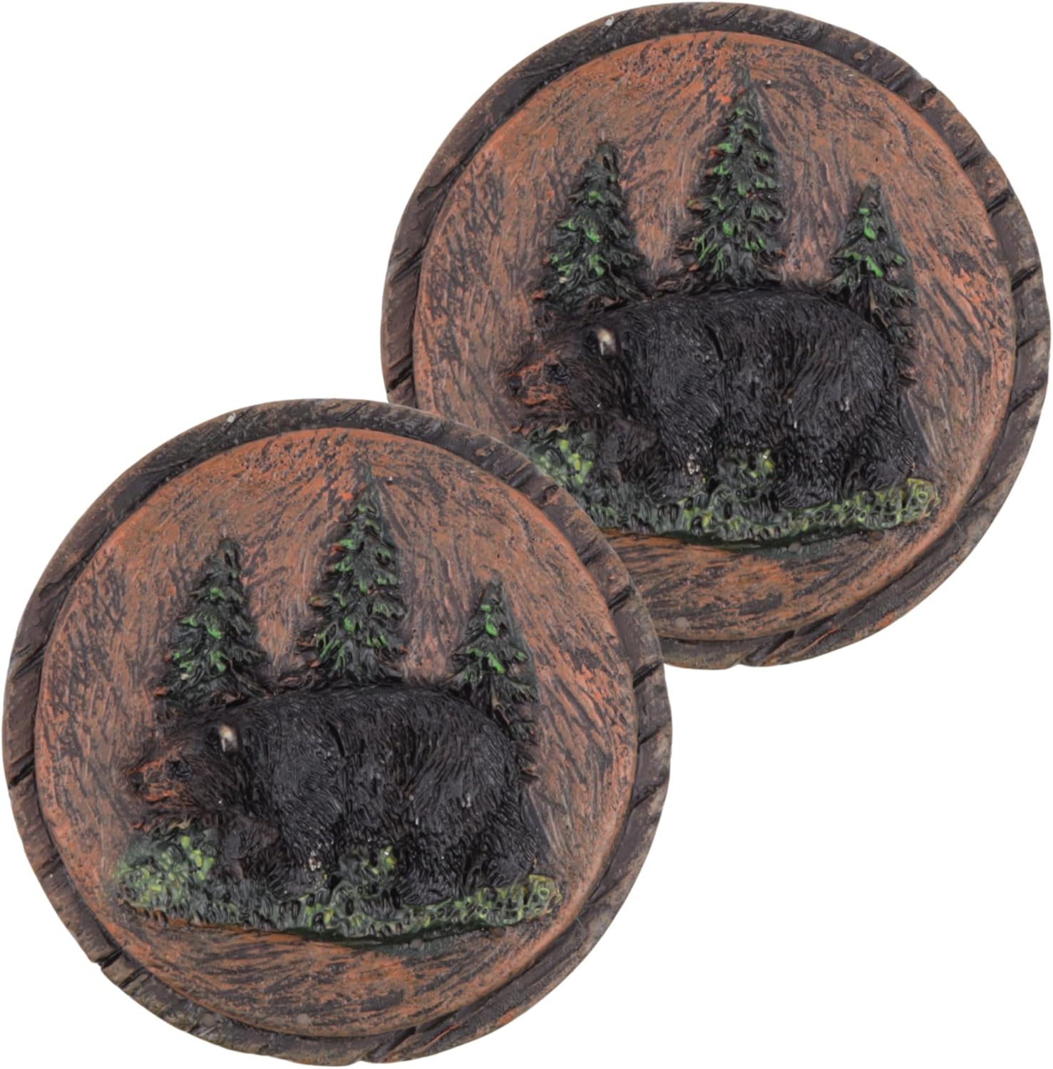 Needzo Forest Bear Drawer Knobs, Rustic Home and Kitchen Decorations, Wildlife Cabinet Pulls, 2 x 1.25 Inches (Set of 2)