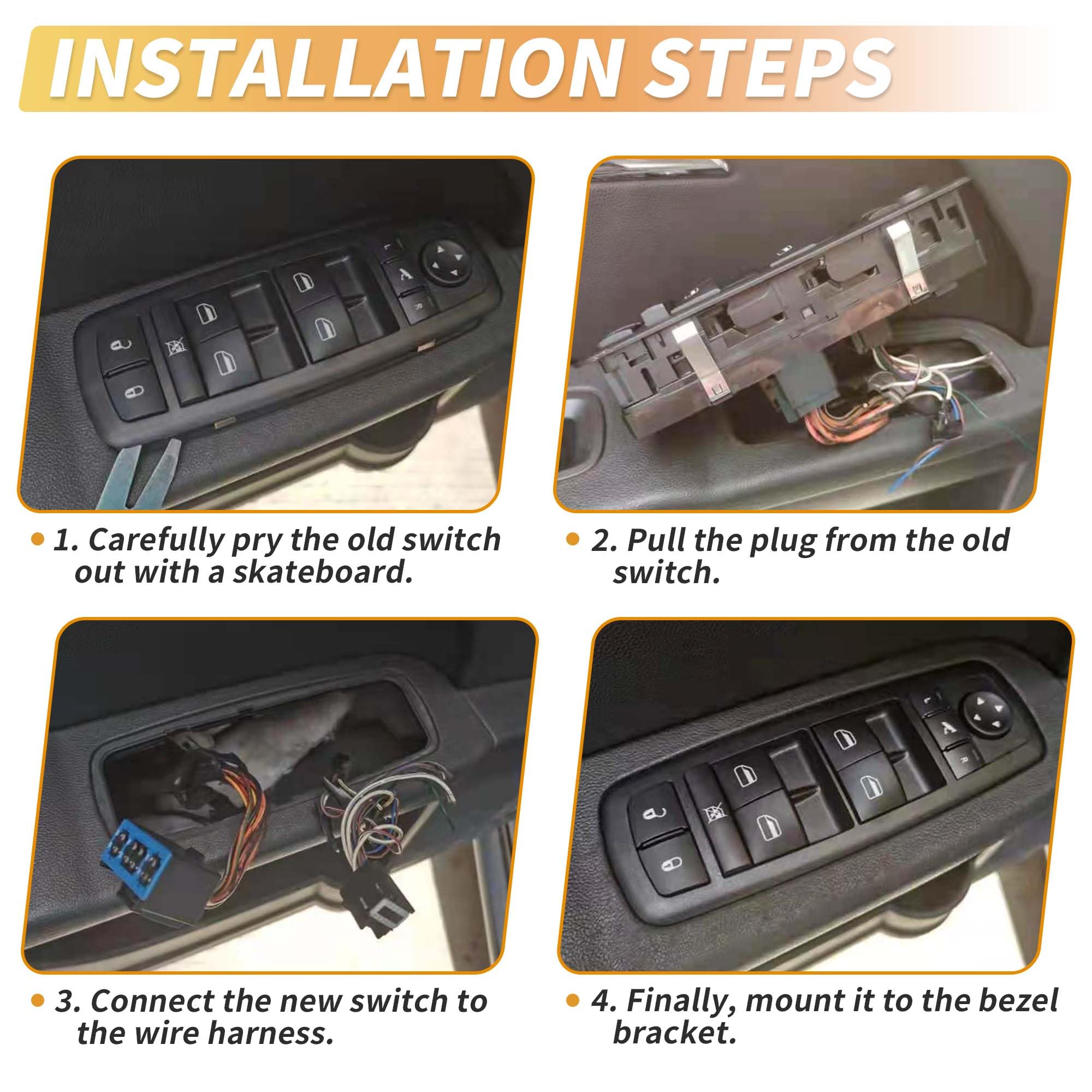 A ABSOPRO Interrupteur De Vitre Électrique Pour Iveco Daily 1999-2006 1pc | Couleur: Noir, Gris, Matériel: Plastique, Métal, Emplacement: Côté Passager Avant Droit, Fonction: Contrôle De La Vitre