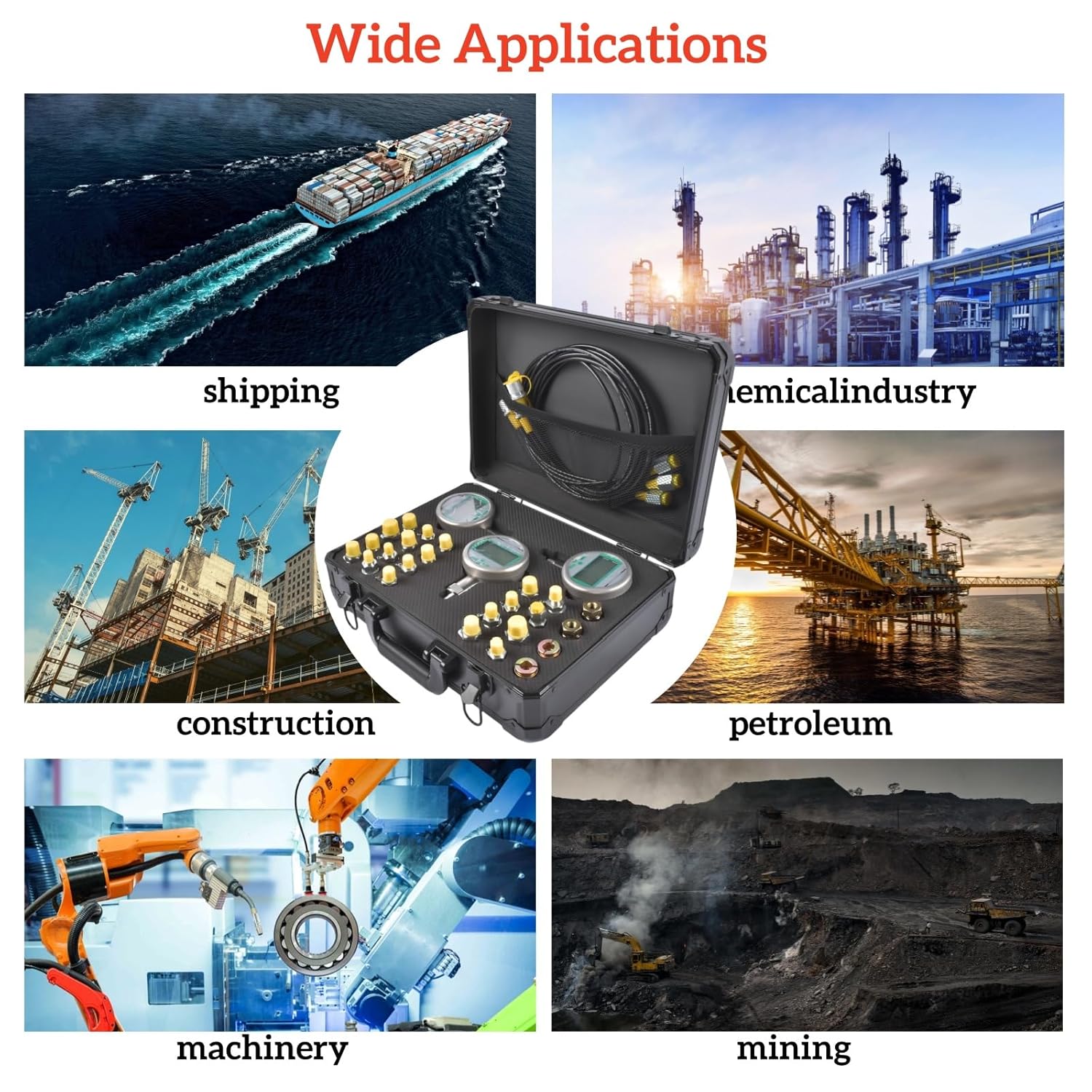 70P Digital Hydraulic Pressure Test Kit w/ 3 Gauges (1 * 16MPa, 2 * 70MPa) & 22 Couplings Replacement for Caterpillar, John Deere Excavator Repair Mixizap