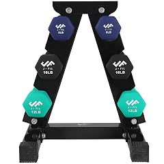 JFIT Dumbbell Pairs or Sets Neoprene Vinyl Coated Hand Weights for Home Gym Strength Training Aerobics Cardio Exercise