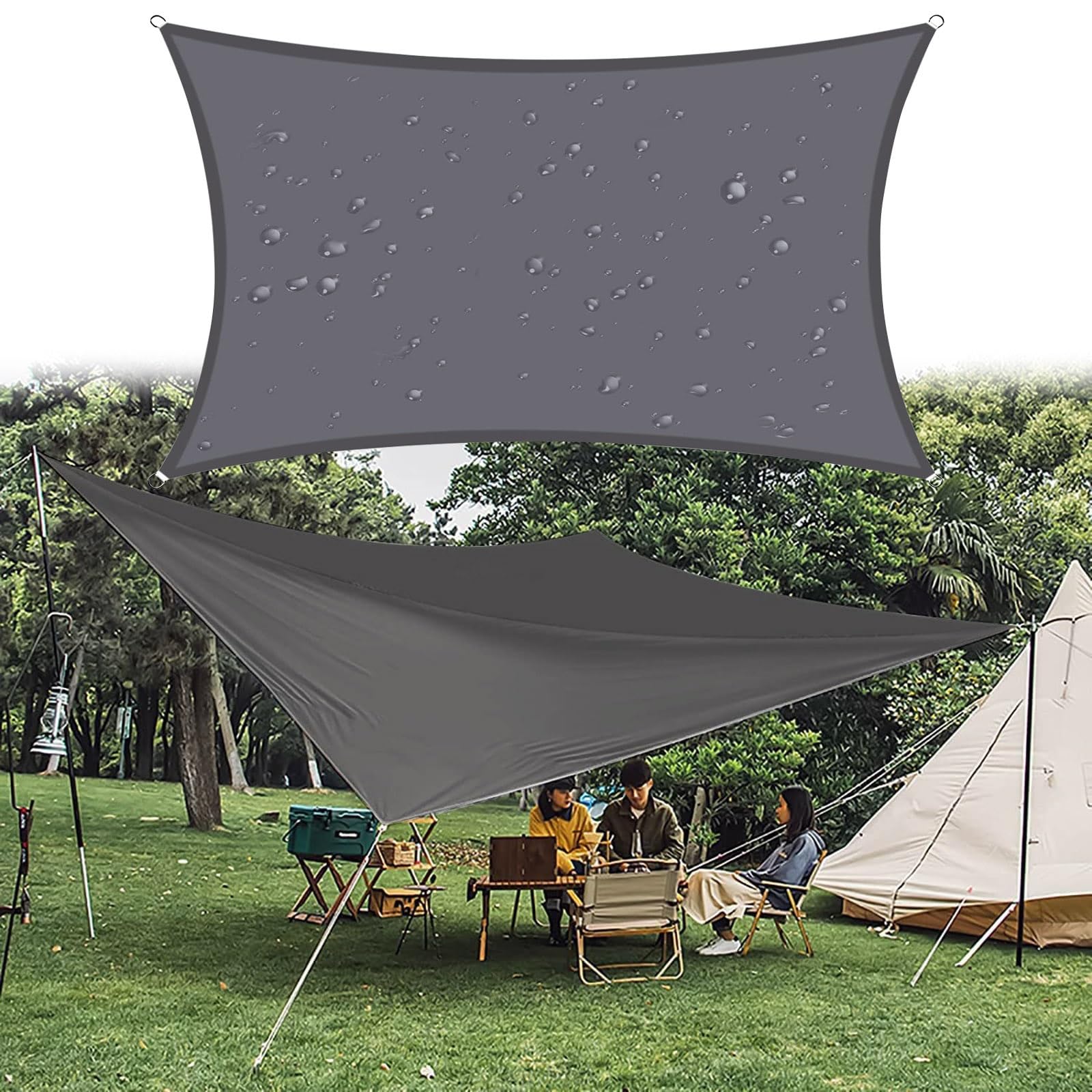 Voile d'ombrage pare-soleil extérieur idéal pour le camping et le jardin