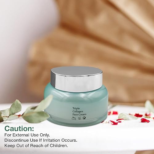 Miniatura 8 de Crema facial orgánica de triple colágeno antienvejecimiento para el cuidado de la piel, 1.7 fl oz, hidratante reafirmante con ingredientes naturales