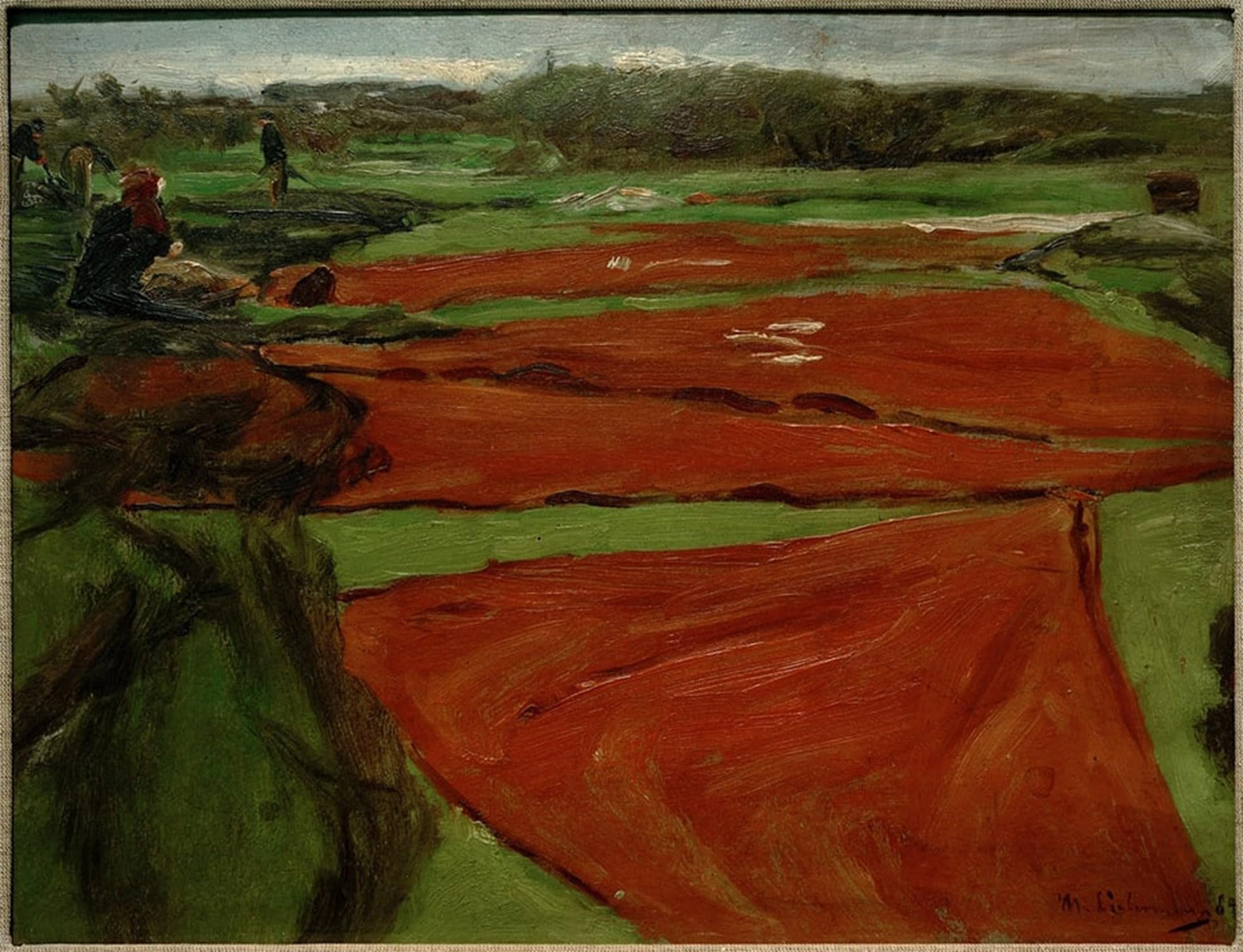 RZHRHJES Abstract Painting Poster Art Print Canvas Print Poster Meadow with spreading and sails by Max Liebermann Landscape Canvas Painting for Home Decor 60x90cm