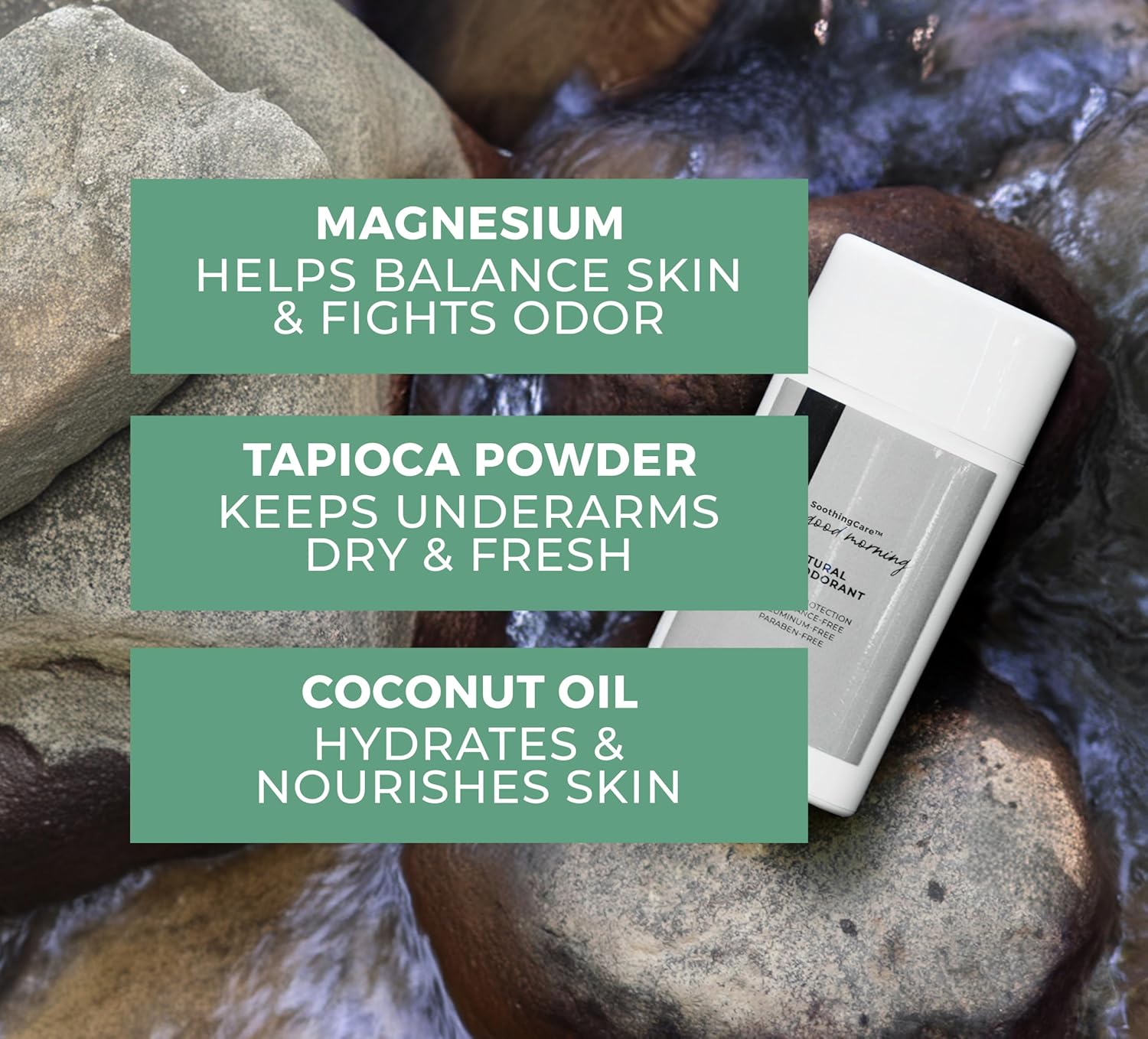 Rustic MAKA Natural Deodorant | Good Morning | Aluminum-Free & Paraben-Free | Odor-Neutralizing & Fragrance-Free | Cruelty-Free | Magnesium Formula for 24-Hour Protection | For Women & Men - Image 6