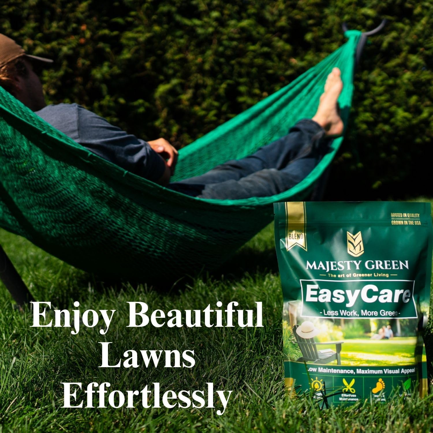 EasyCare Low-Maintenance Grass Seeds - A Drought Tolerant & Durable Lawn Solution that Thrives with Less Water - Features Self-Repairing Capabilities for Long-Lasting Coverage (3lb Pack)