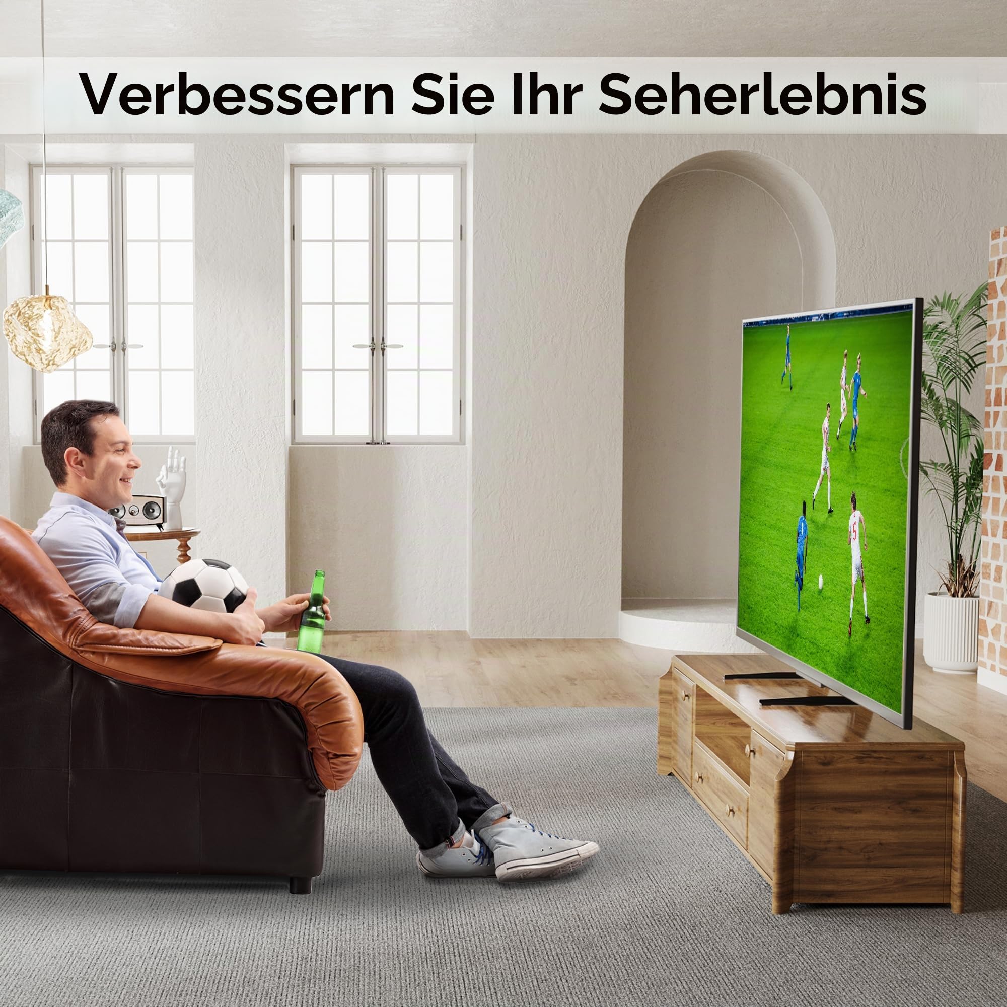 BONTEC TV Standfuß für 22–65 Zoll Fernseher, Höhenverstellbarer Universal Standfuß bis 50 kg, Kompatibel mit VESA 50×50 bis 800×400 mm, Stabile Stahlkonstruktion, Platzsparendes Design