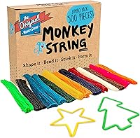 Vista 1 de Impresa Monkey String Fidget Toys - 500-Piece, Multicolor Calming Sensory Play & Focus Aid - Arts & Crafts Sensory Kit & Silly String Noodles - Bulk