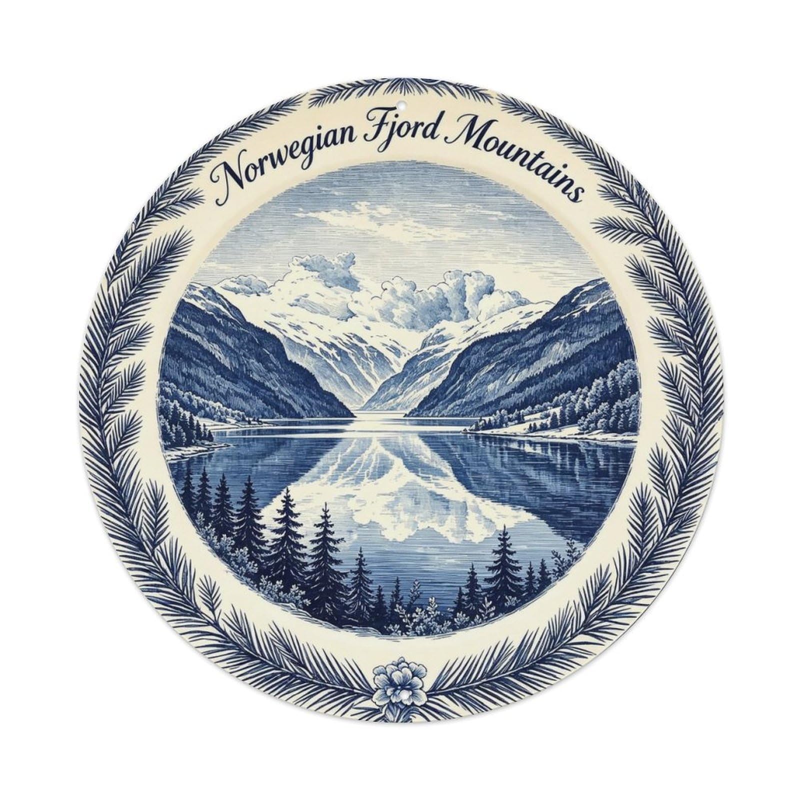 Norwegian Fjord Mountains Metal Tin Sign Plaque