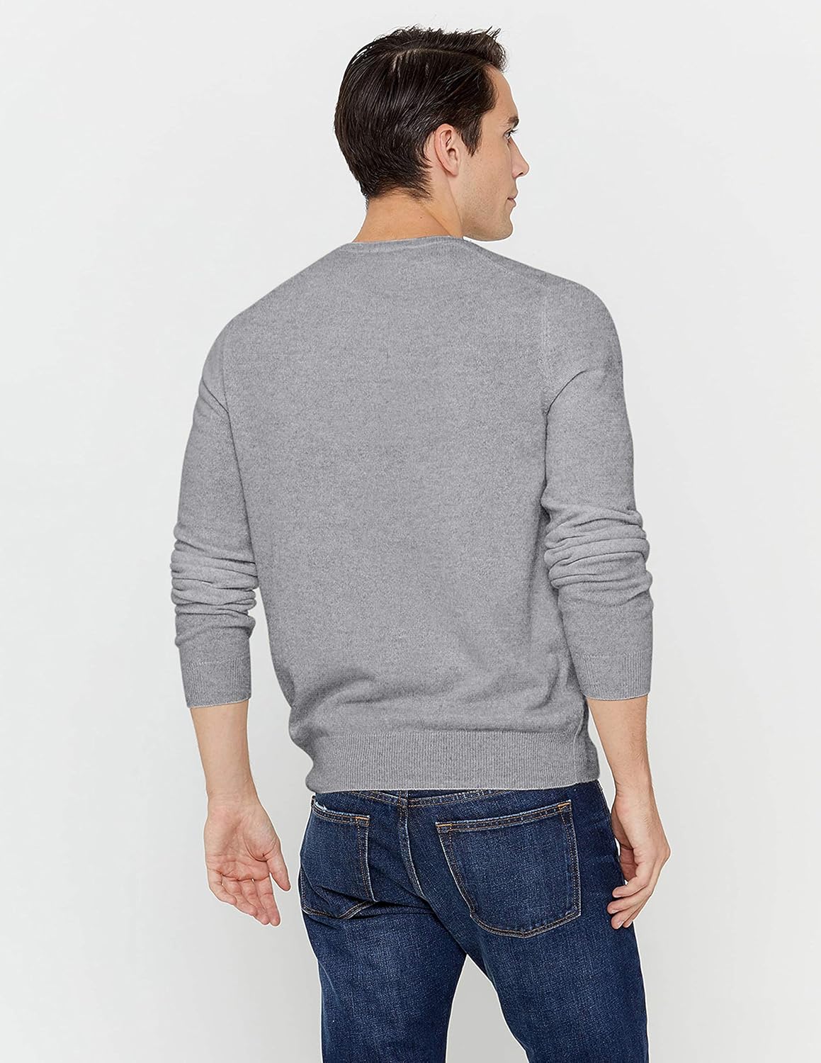 State Cashmere Men's Essential V-Neck Sweater 100% Pure Cashmere Classic Long Sleeve Pullover - Image 3