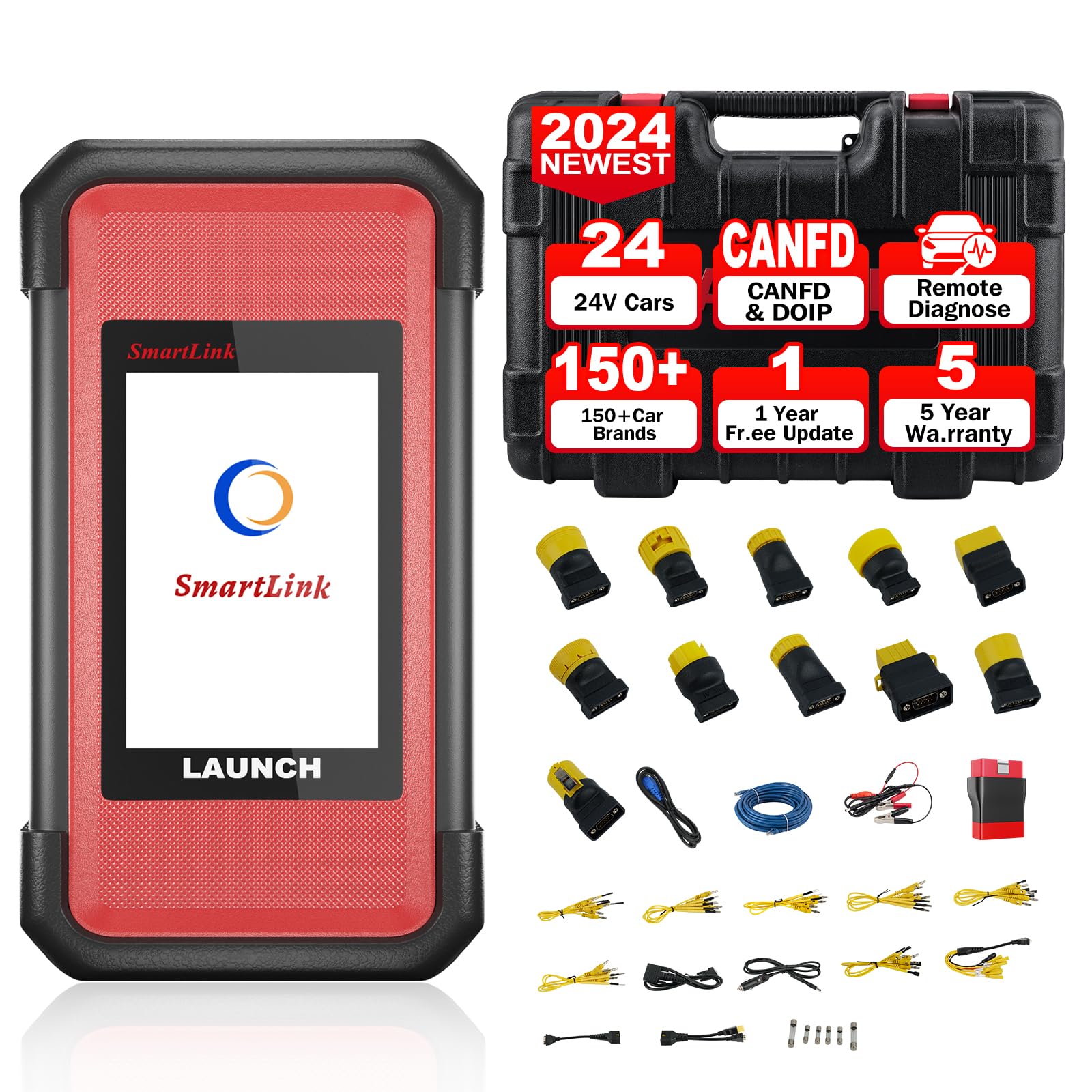 X431 SmartLink Heavy-Duty Diagnostic Module, Compatible with X431 PRO3S+,V+,PAD3,PAD7 for 24V HD Trucks & Commercial Vehicles, Support CANFD&DOIP