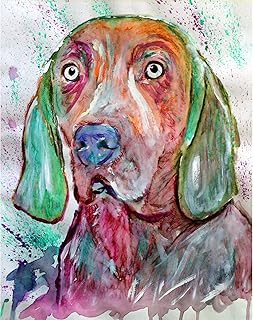 Weimeraner Art Print Abstract Decor, Dog Lover Gift for Her Him, Expressive Handsome Dog Owner Picture Choice of size 8x10, A4 A3 Wall Art Decor Signed by Oscar Jetson. (a3)
