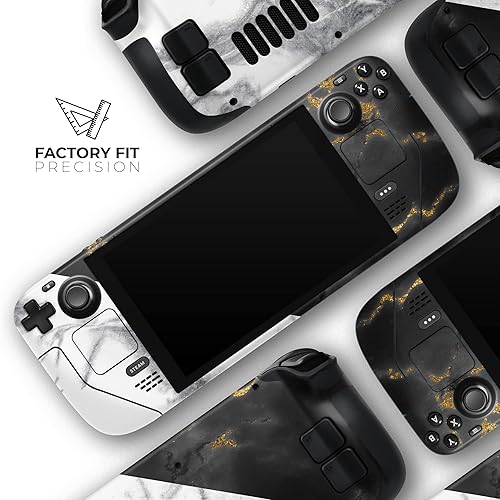 Miniatura 5 de Design Skinz - Compatible con Steam Deck - Calcomanía protectora de vinilo extraíble resistente a los arañazos - Mármol blanco y negro y lámina