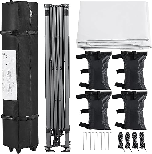 Vista 24 de Yaheetech Tienda de campaña desplegable de 10 x 10 pies para 1 persona, tienda de campaña comercial portátil instantánea, kiosco al aire libre con 1