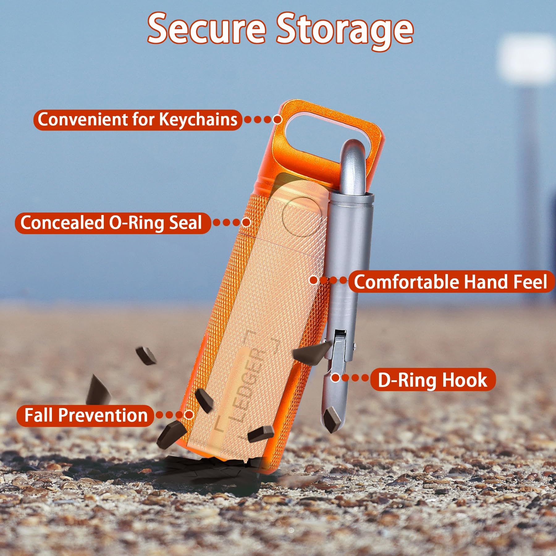 Aenllosi para Protectora Ledger Nano X/S Plus/S Funda- Resistente al Fuego, Agua y Impactos (Naranja,Solo Funda)