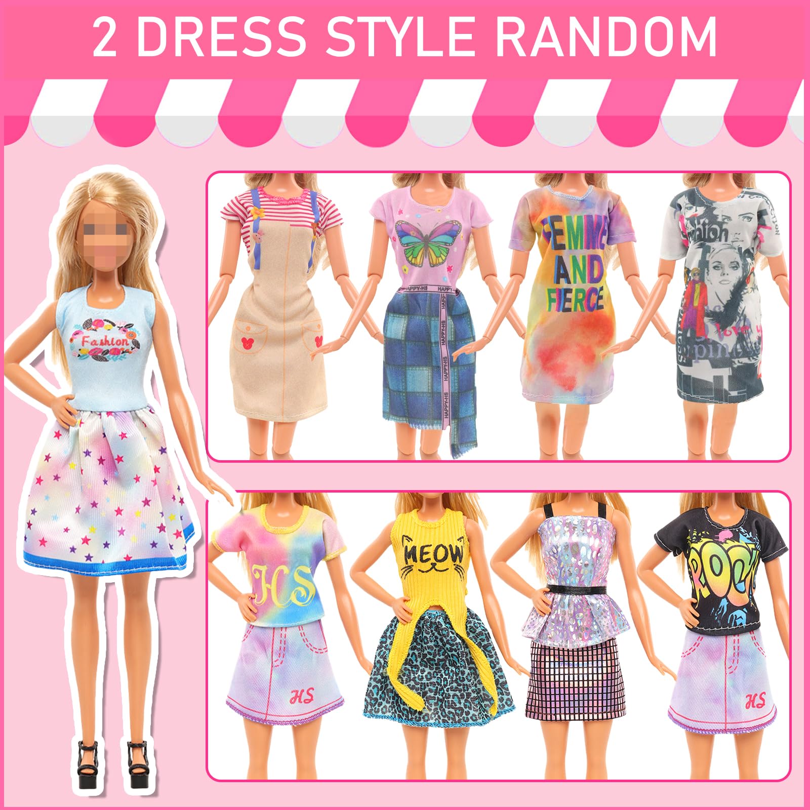 32 Vestiti e Accessori per 11,5" Bambole, Inclusi Tute Sportive Vestiti Alla Moda Mini Vestiti Tops Pantaloni Fiori Abiti Borsa Scarpe Abbigliamento & Accessori per Bambola Princess Principessa